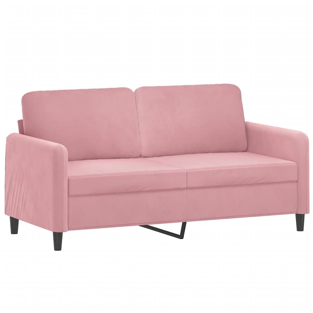 Canapea cu 2 locuri cu pernuțe, roz, 140 cm, catifea GartenMobel Dekor