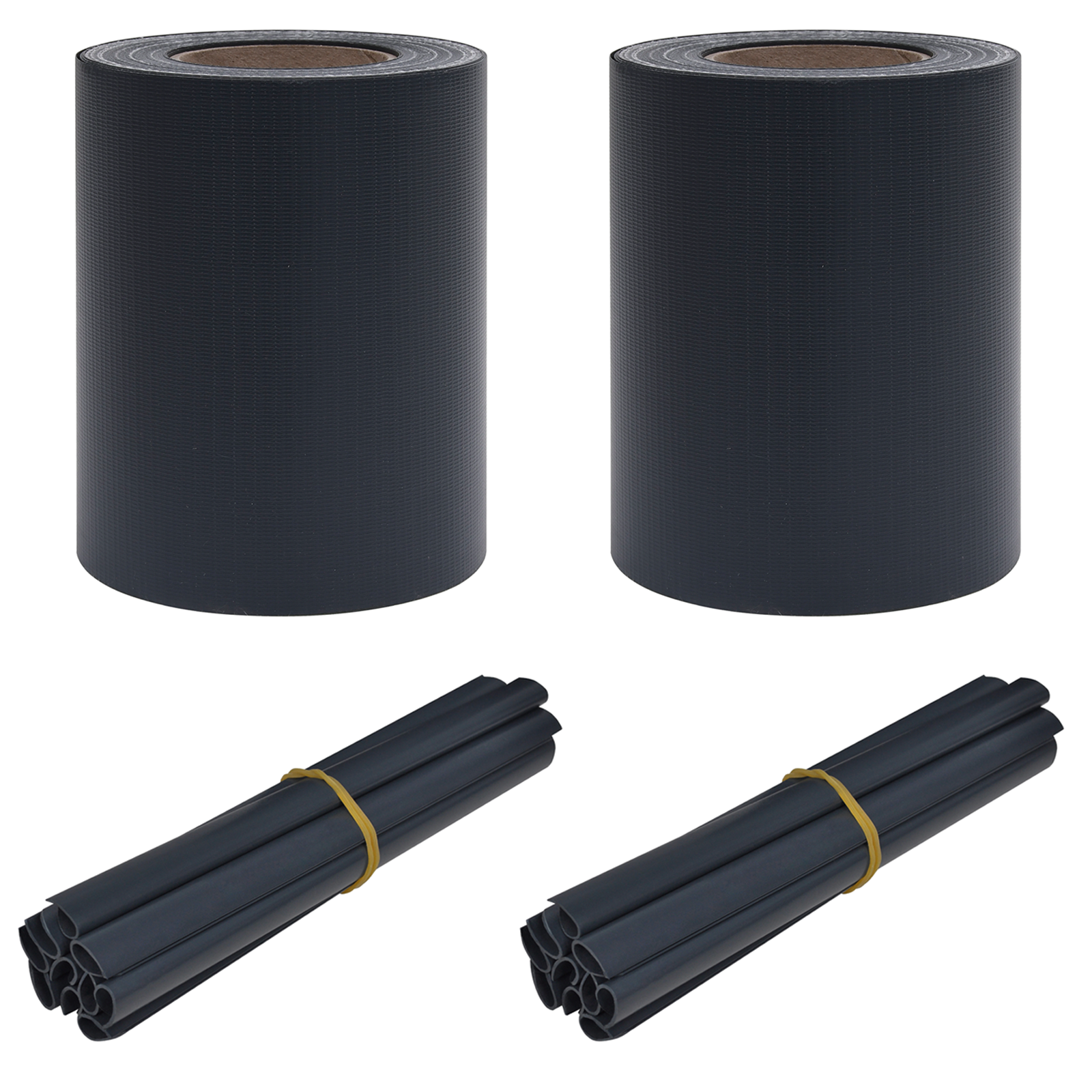 Ecrane de intimitate pentru grădină 2 buc PVC 35x0,19 m Gri închis mat GartenMobel Dekor