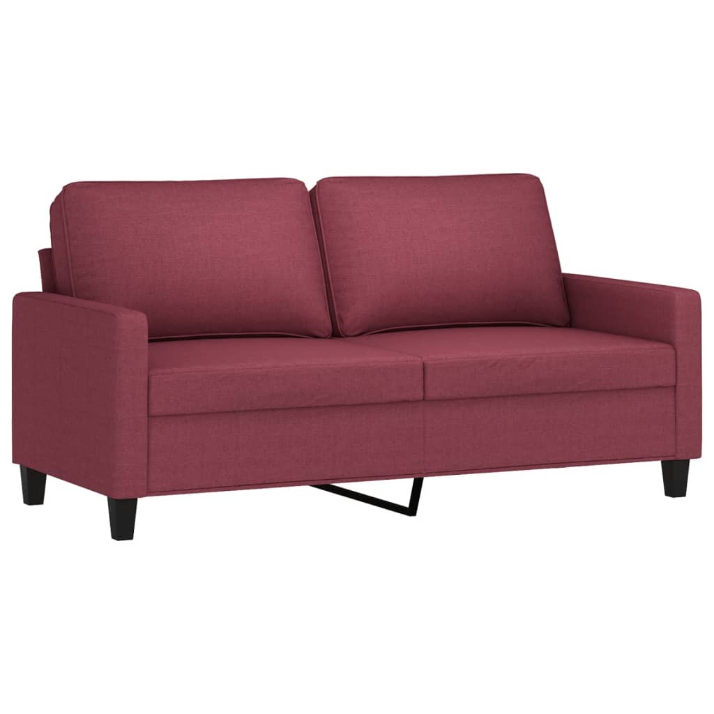 Set canapea cu perne, 3 piese, roșu vin, material textil GartenMobel Dekor