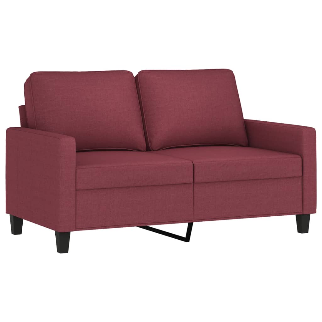Set canapea cu perne, 3 piese, roșu vin, material textil GartenMobel Dekor
