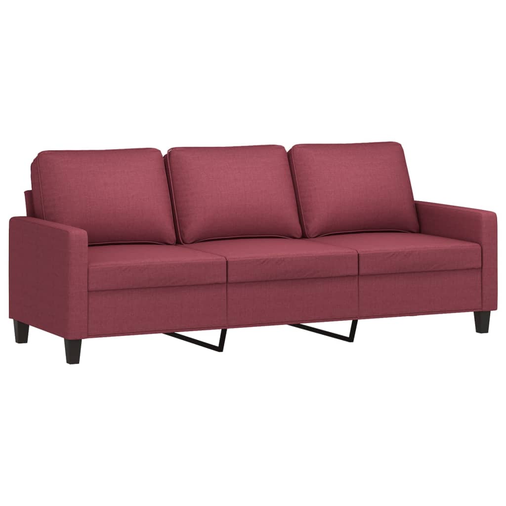 Set canapea cu perne, 4 piese, roșu vin, material textil GartenMobel Dekor