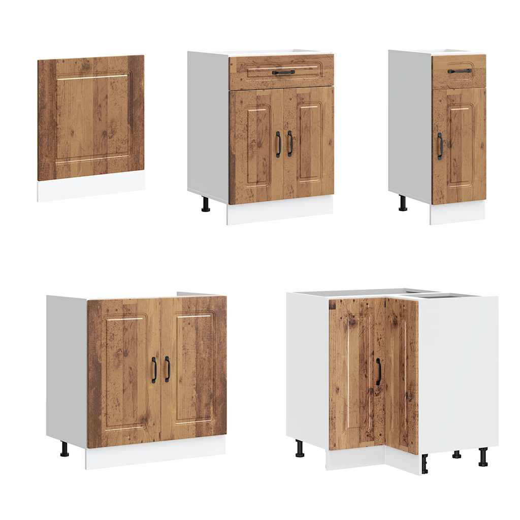 Set de dulapuri de bucătărie 11 piese „Kalmar” Lemn vechi lemn GartenMobel Dekor