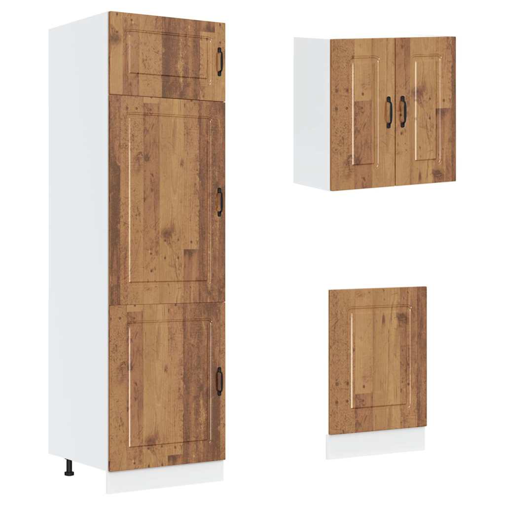 Set de dulapuri de bucătărie 8 piese „Kalmar” Lemn vechi lemn GartenMobel Dekor