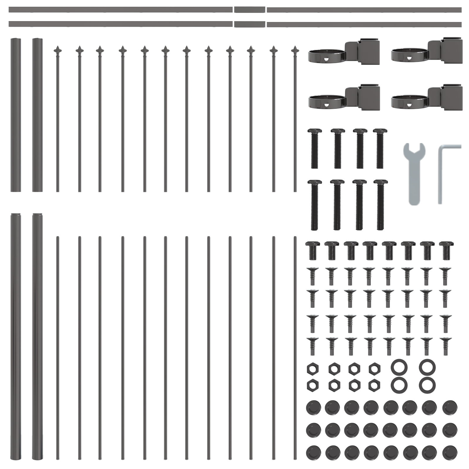 Gard de grădină cu vârf tip suliță, gri, 15.3x1.5 m, oțel GartenMobel Dekor