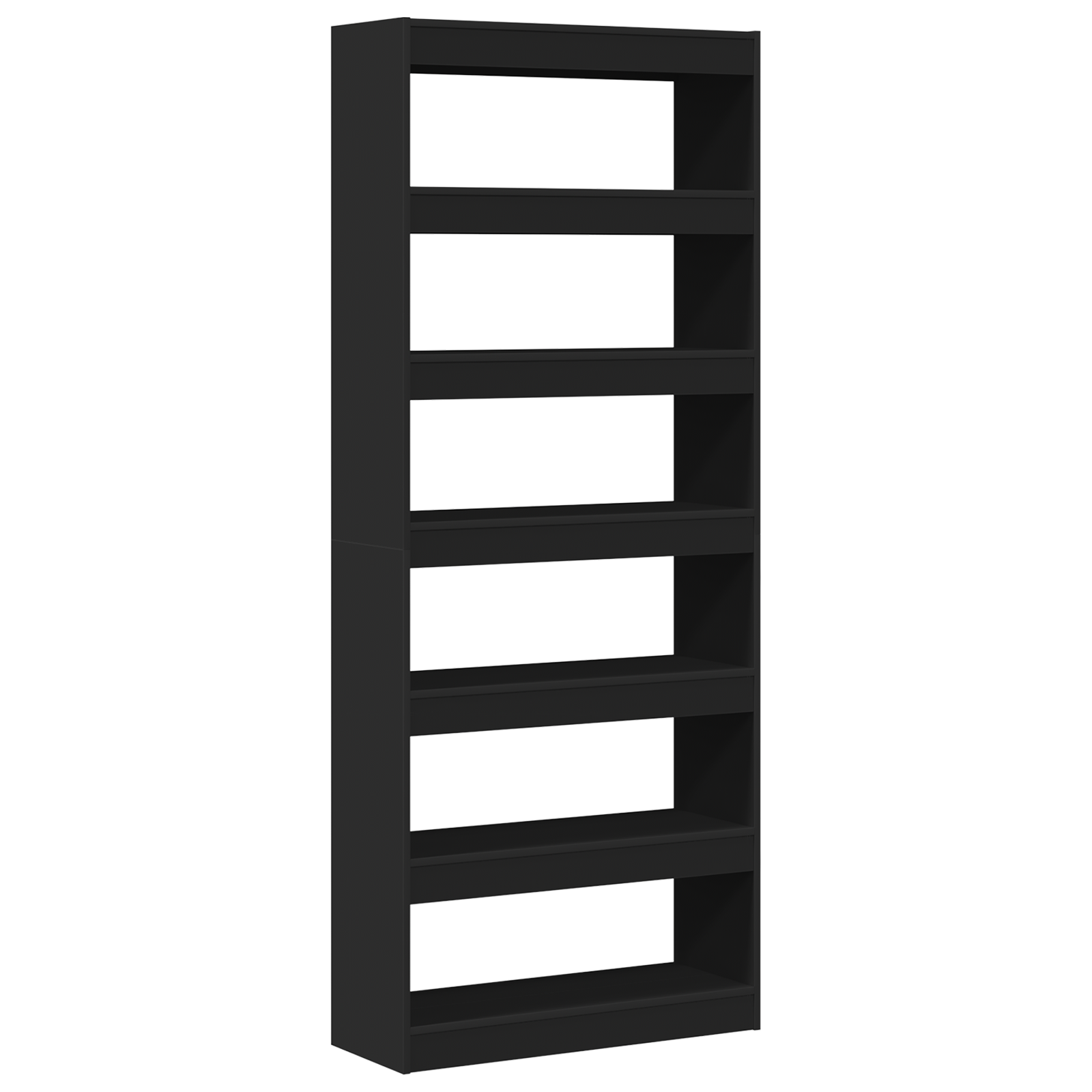 Raft De Cărți Negru Negru Lemn 80 x 30 x 198 cm Rafturi GartenMobel Dekor