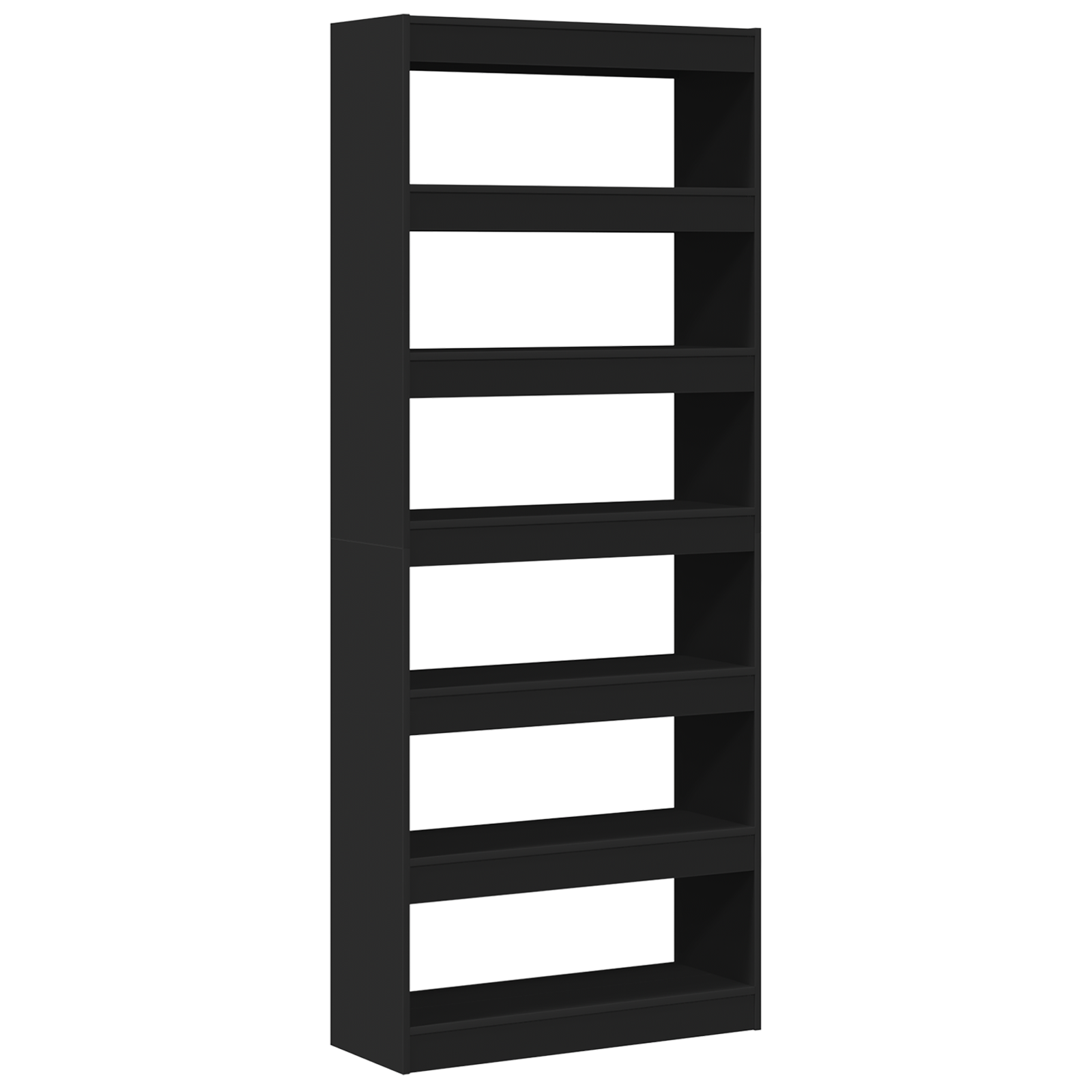 Raft De Cărți Negru Negru Lemn 80 x 30 x 198 cm Rafturi GartenMobel Dekor