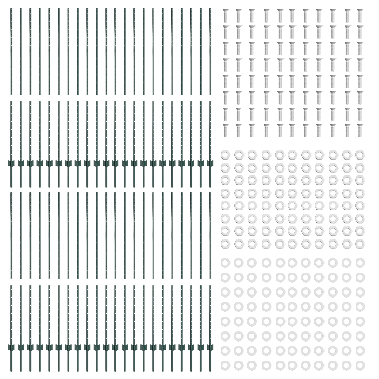44 pcs Stâlpi de gard din oțel verde U-Channel GartenMobel Dekor