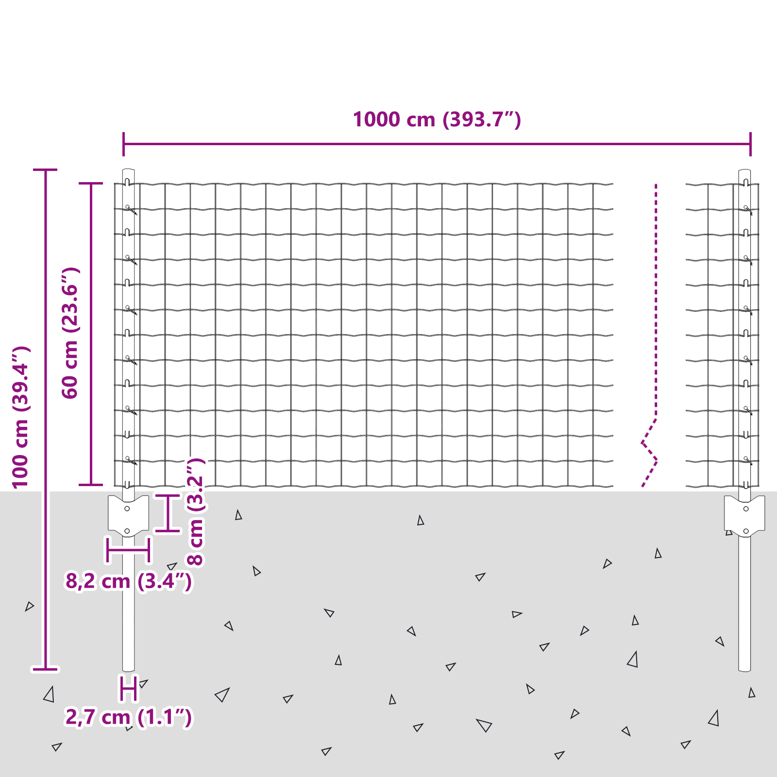 Gard Euro cu 5 stâlpi U Verde 0.6x10 m Oțel GartenMobel Dekor