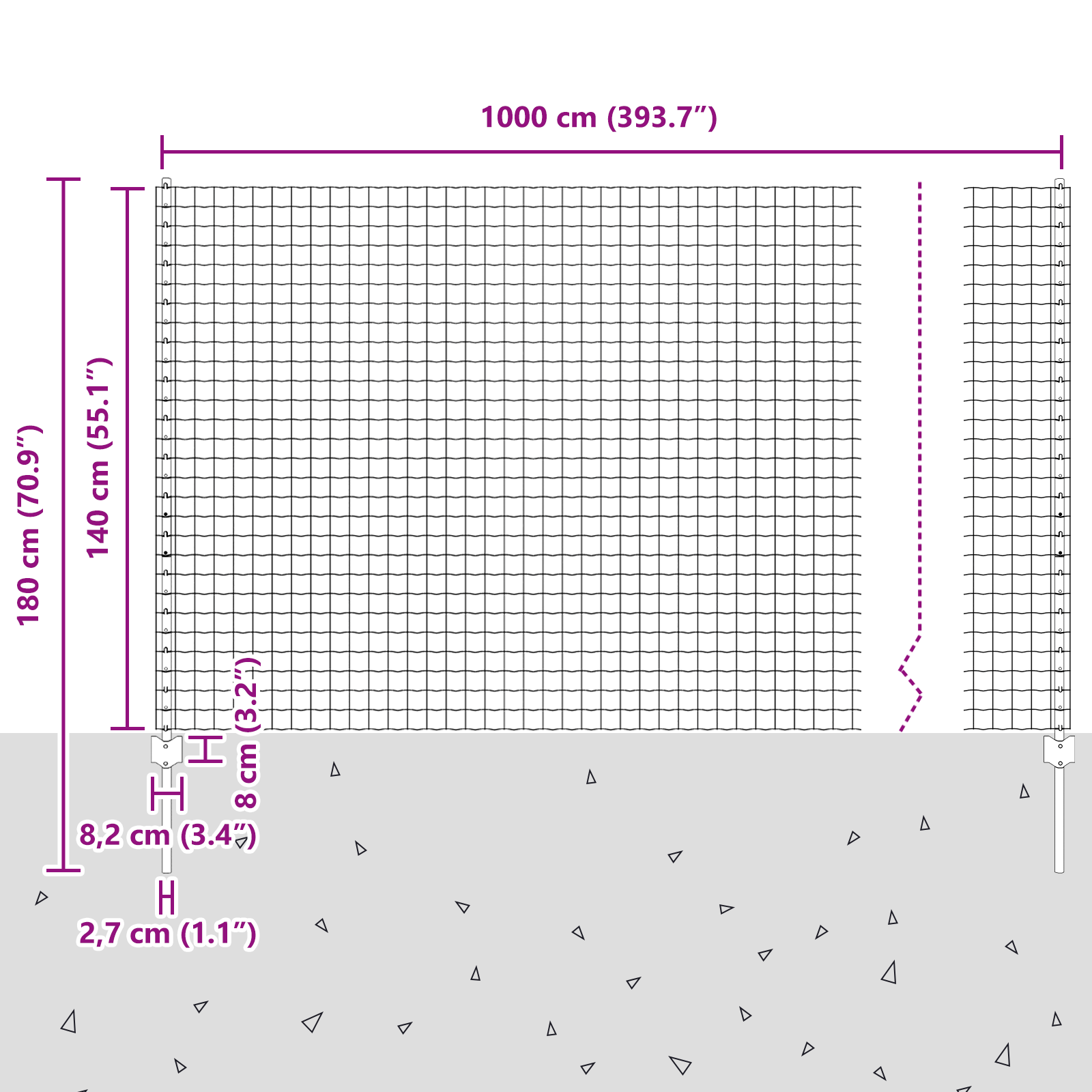 Gard Euro cu 5 stâlpi U Verde 1.4x10 m Oțel GartenMobel Dekor