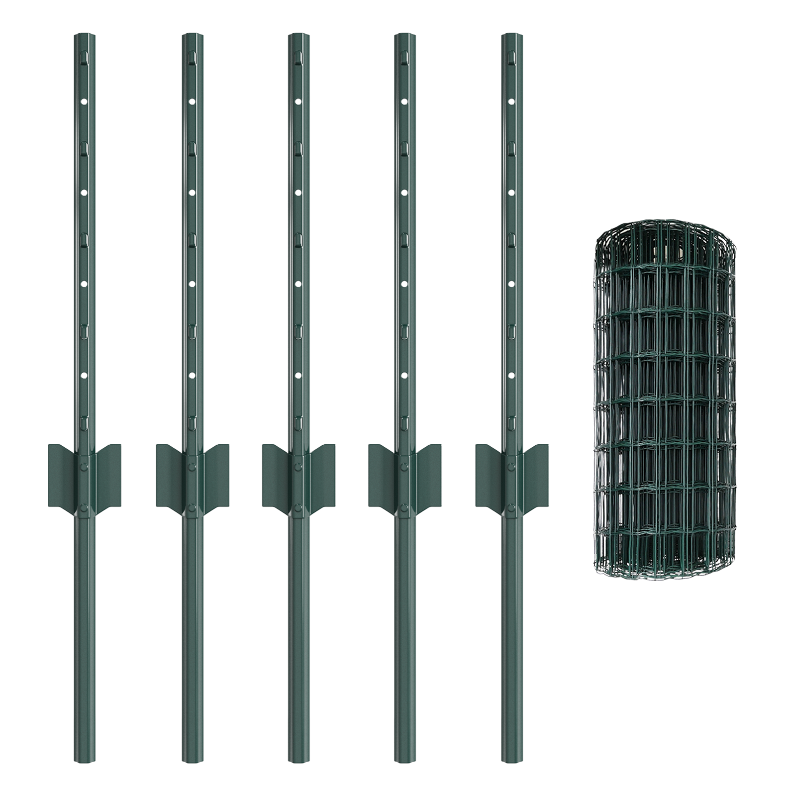 Împrejmuirea Euro cu 5 Stâlpi U Verde 0,4x10 m Metal GartenMobel Dekor