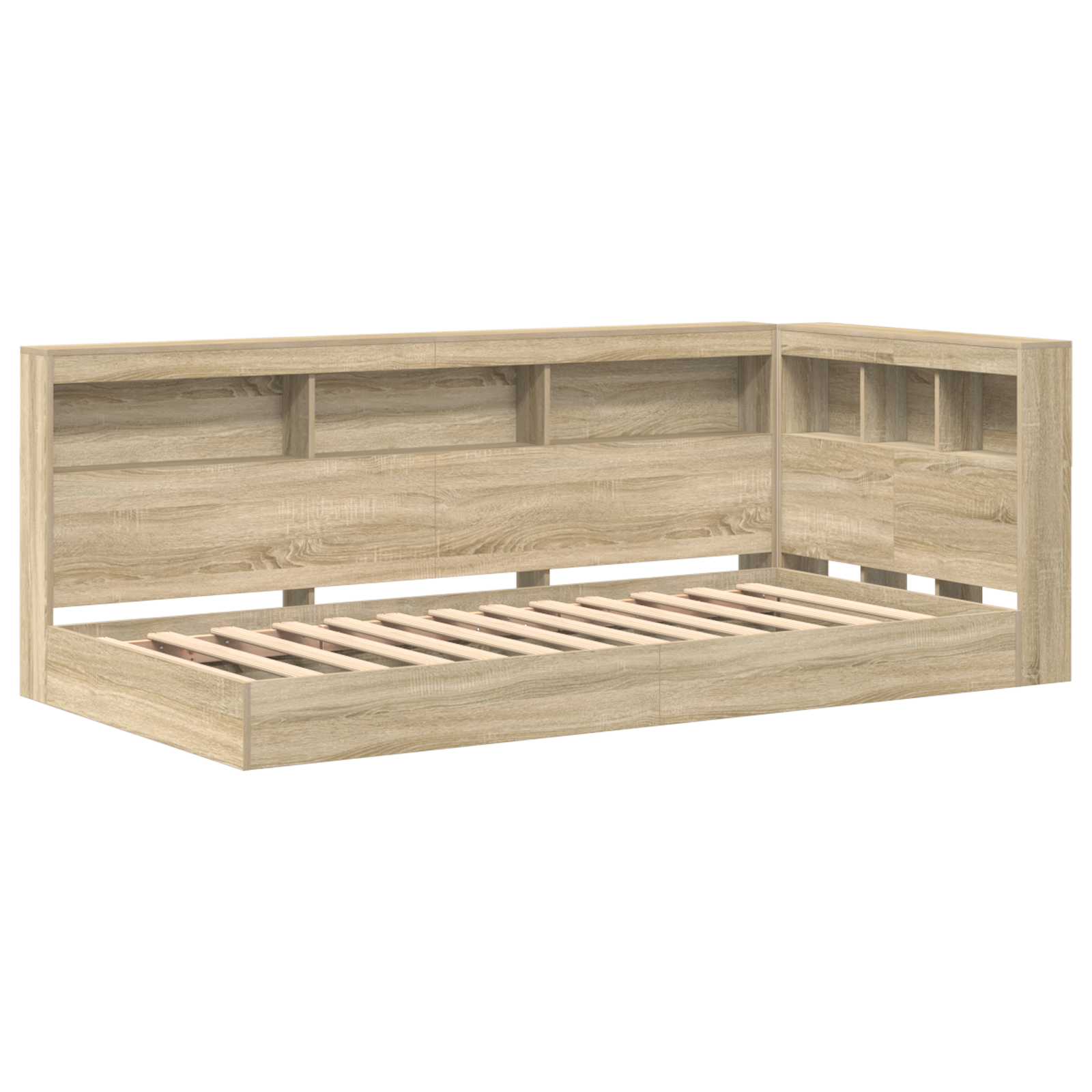 Pat cu bibliotecă Sonoma Oak 75x190 cm Lemn Ingineresc GartenMobel Dekor