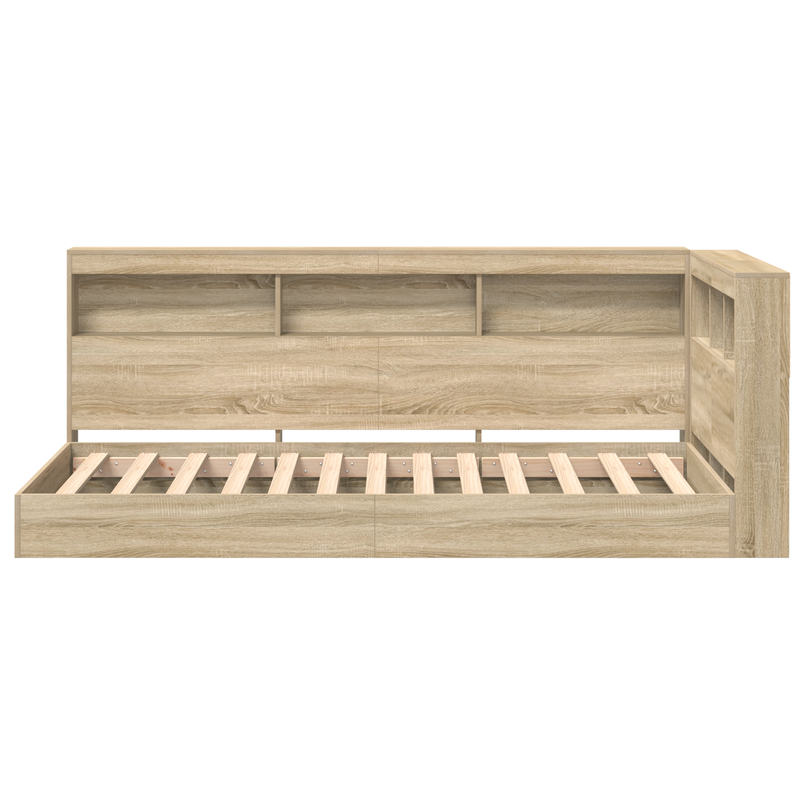 Pat cu bibliotecă Sonoma Oak 75x190 cm Lemn Ingineresc GartenMobel Dekor
