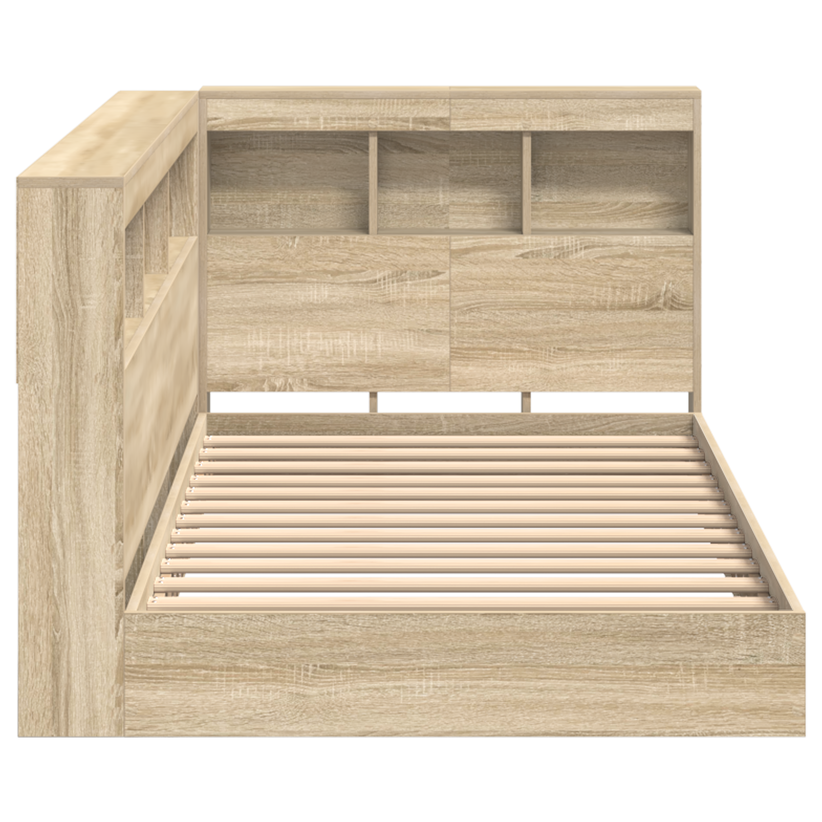 Pat cu bibliotecă Sonoma Oak 75x190 cm Lemn Ingineresc GartenMobel Dekor