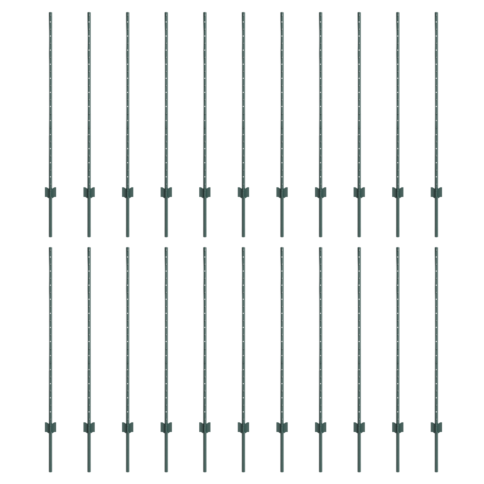 Posturi gard 22 pcs U-Channel verde 160 cm oțel GartenMobel Dekor
