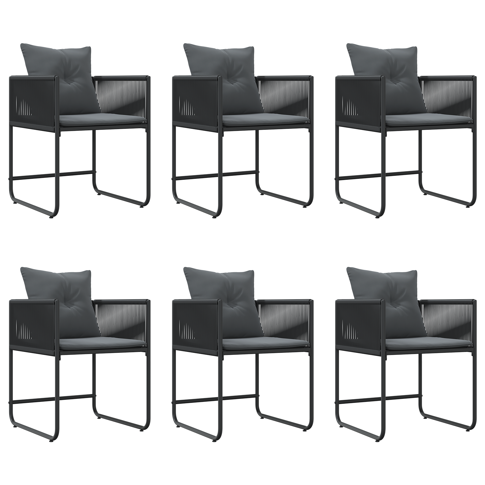 Set mobilier de grădină, 9 piese, cu perne, oțel și poliratan GartenMobel Dekor