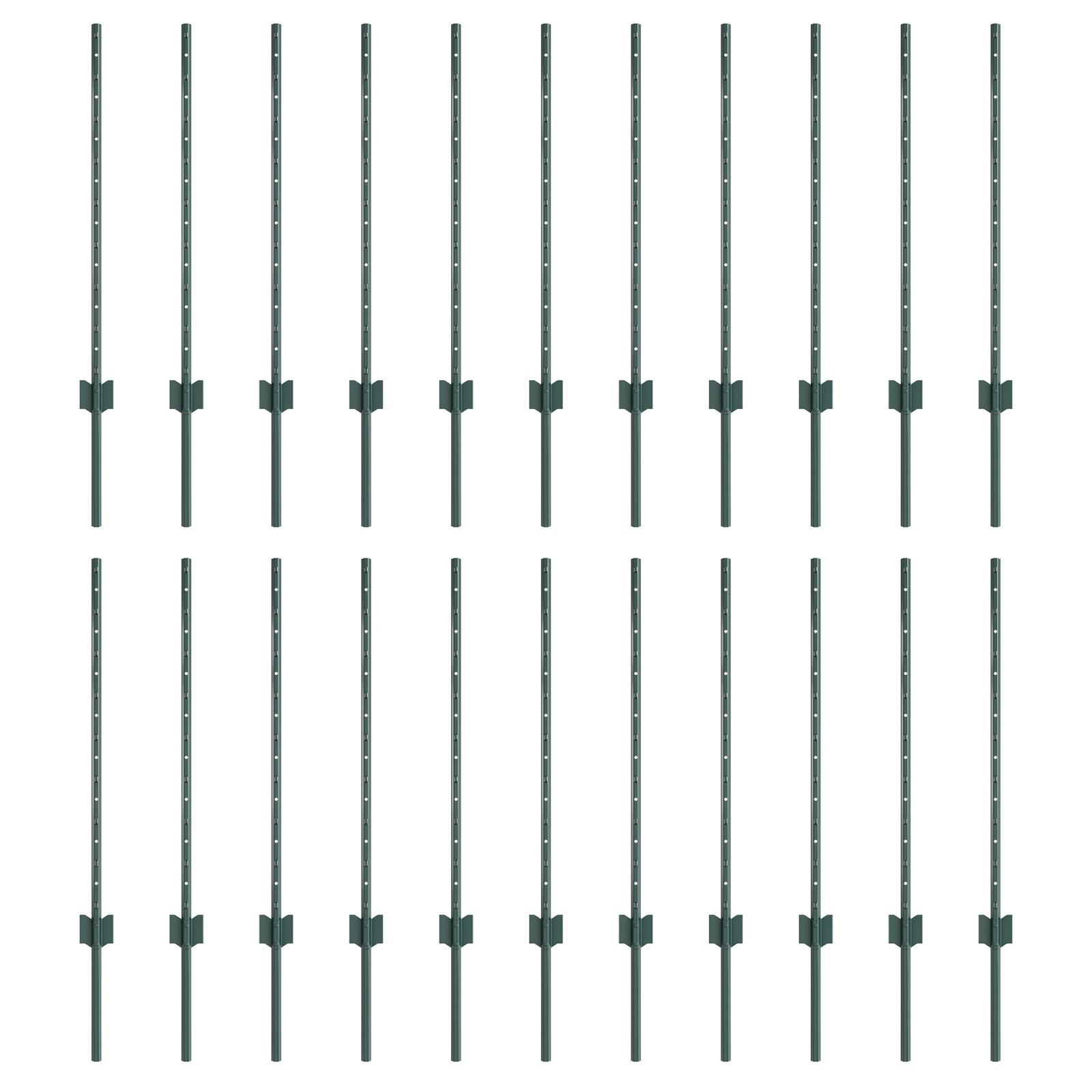 Stâlpi de gard 22 buc U-Channel verde 120 cm oțel GartenMobel Dekor