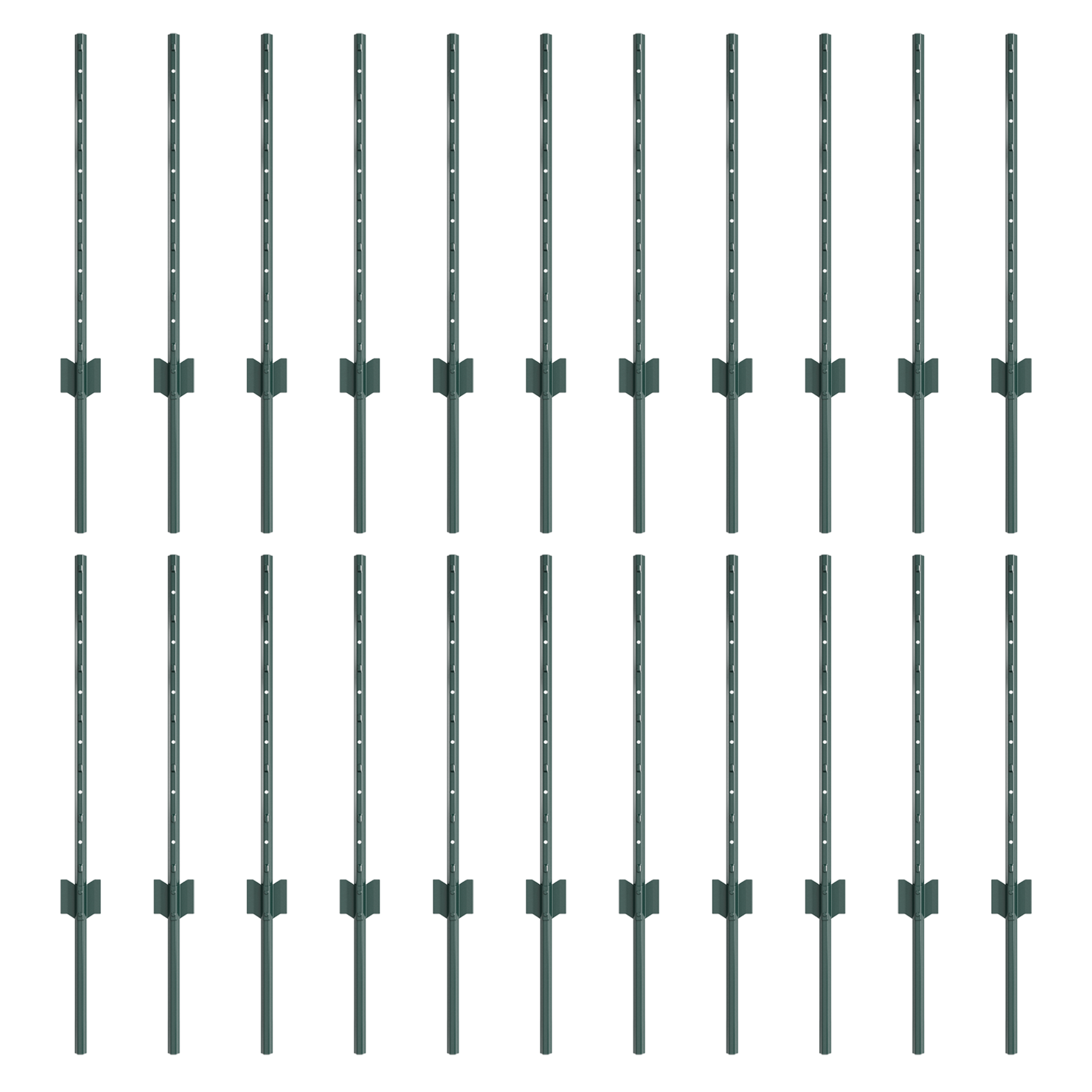 Stâlpi de gard 22 pcs U-Channel Verde 100 cm Oțel GartenMobel Dekor