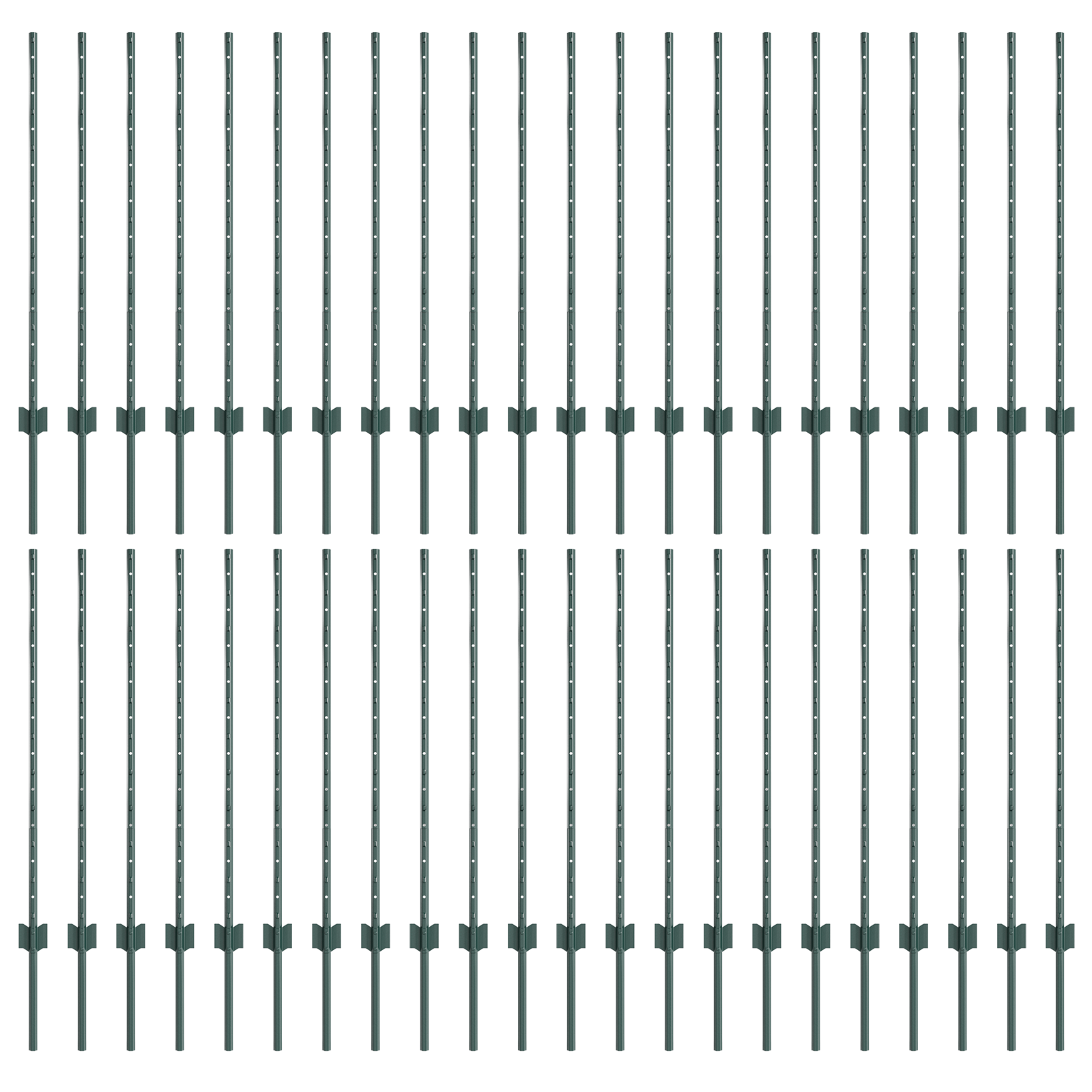 Stâlpi de împrejmuire 44 pcs U-Channel Verzi 140 cm Oțel GartenMobel Dekor