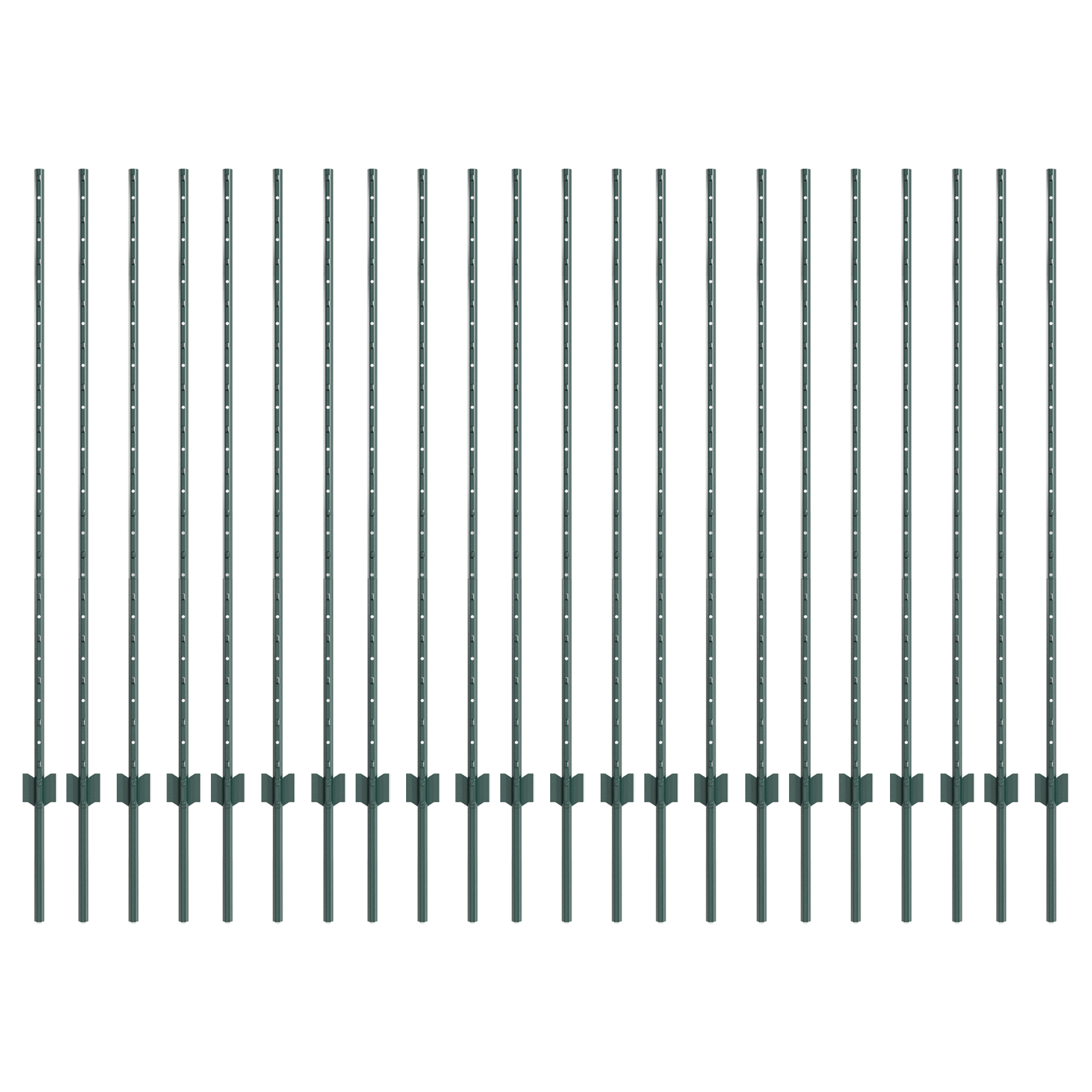 Stâlpi pentru Gard 22 pcs U-Channel Verde 180 cm Oțel GartenMobel Dekor