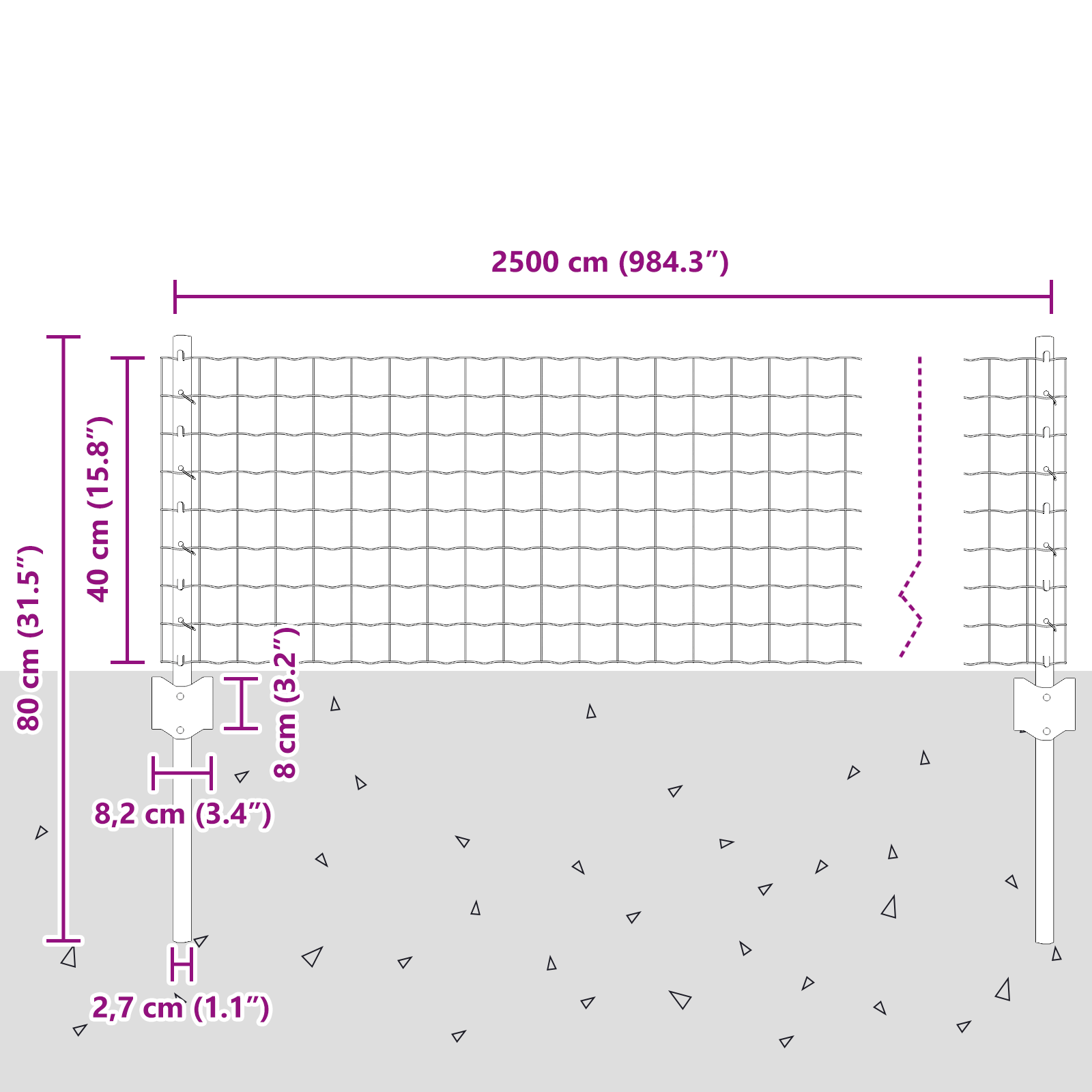 Gard Euro cu 11 Stâlpi Verzi 0,4x25 m Oțel GartenMobel Dekor