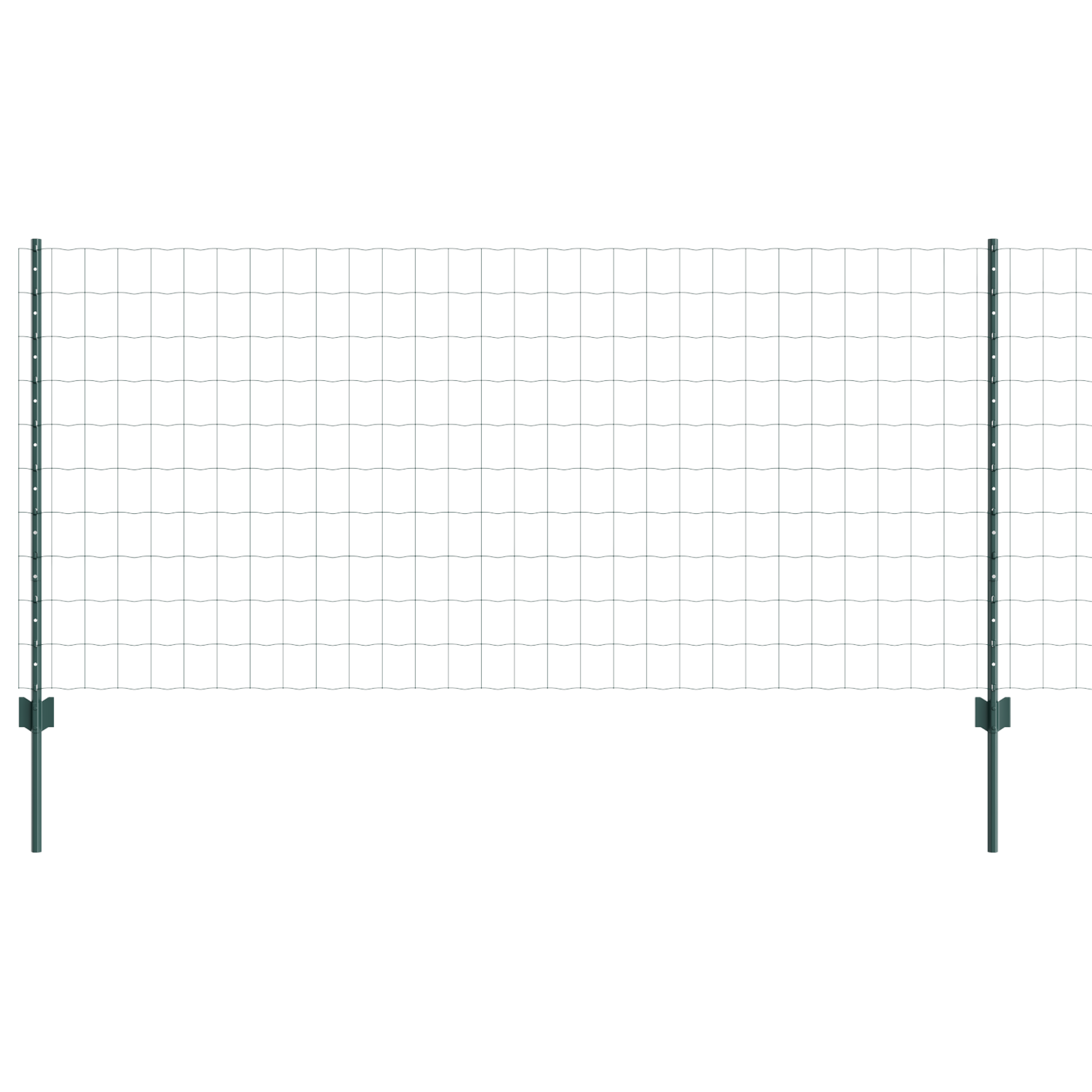 Gard Euro cu 11 Stâlpi Verzi 1x25 m Oțel GartenMobel Dekor
