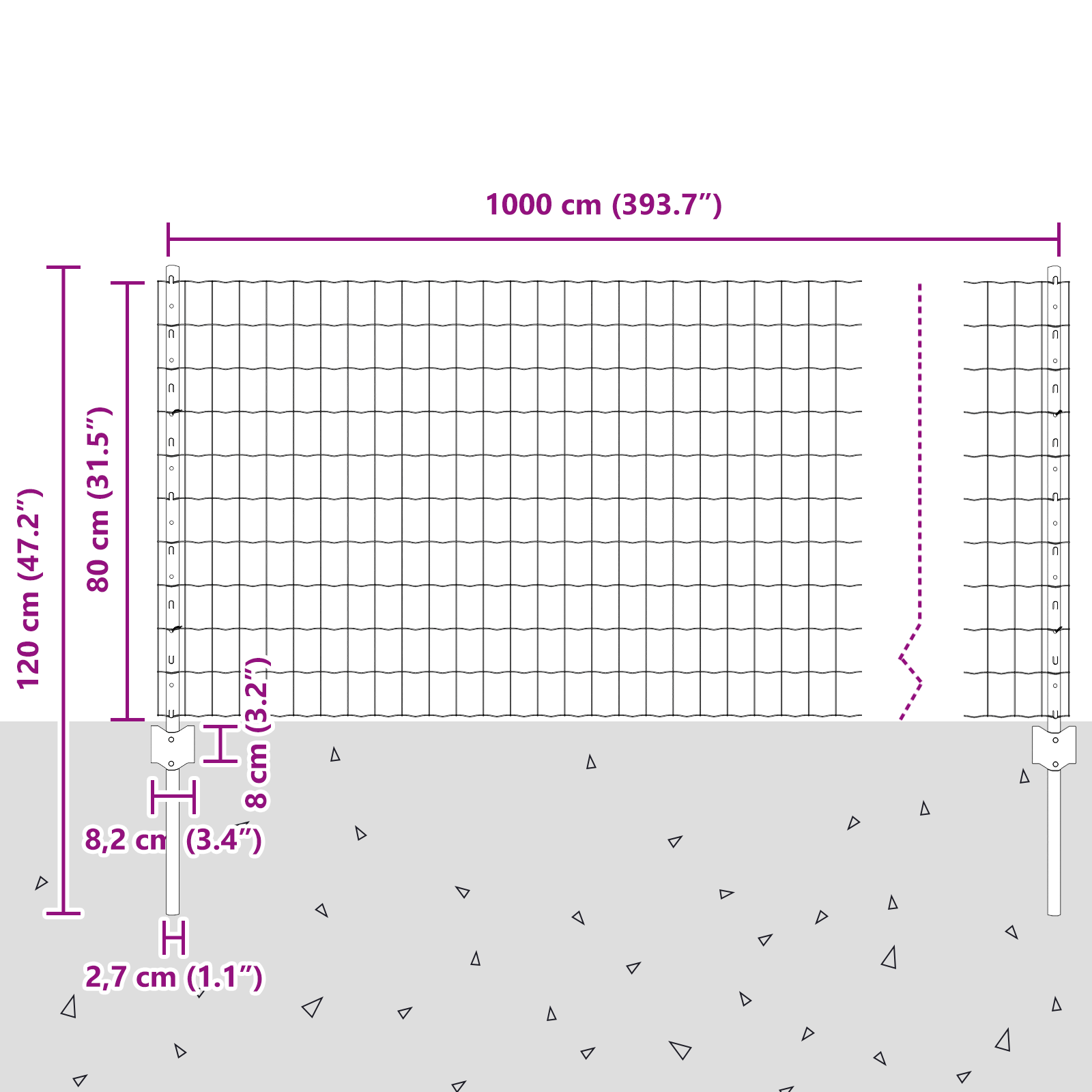Gard Euro cu 5 Stâlpi U Verde 0.8x10 m Oțel GartenMobel Dekor