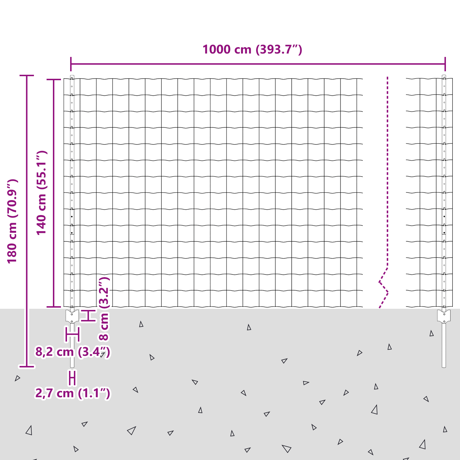 Gard Euro cu 5 Stâlpi Verzi 1,4x10 m Oțel GartenMobel Dekor