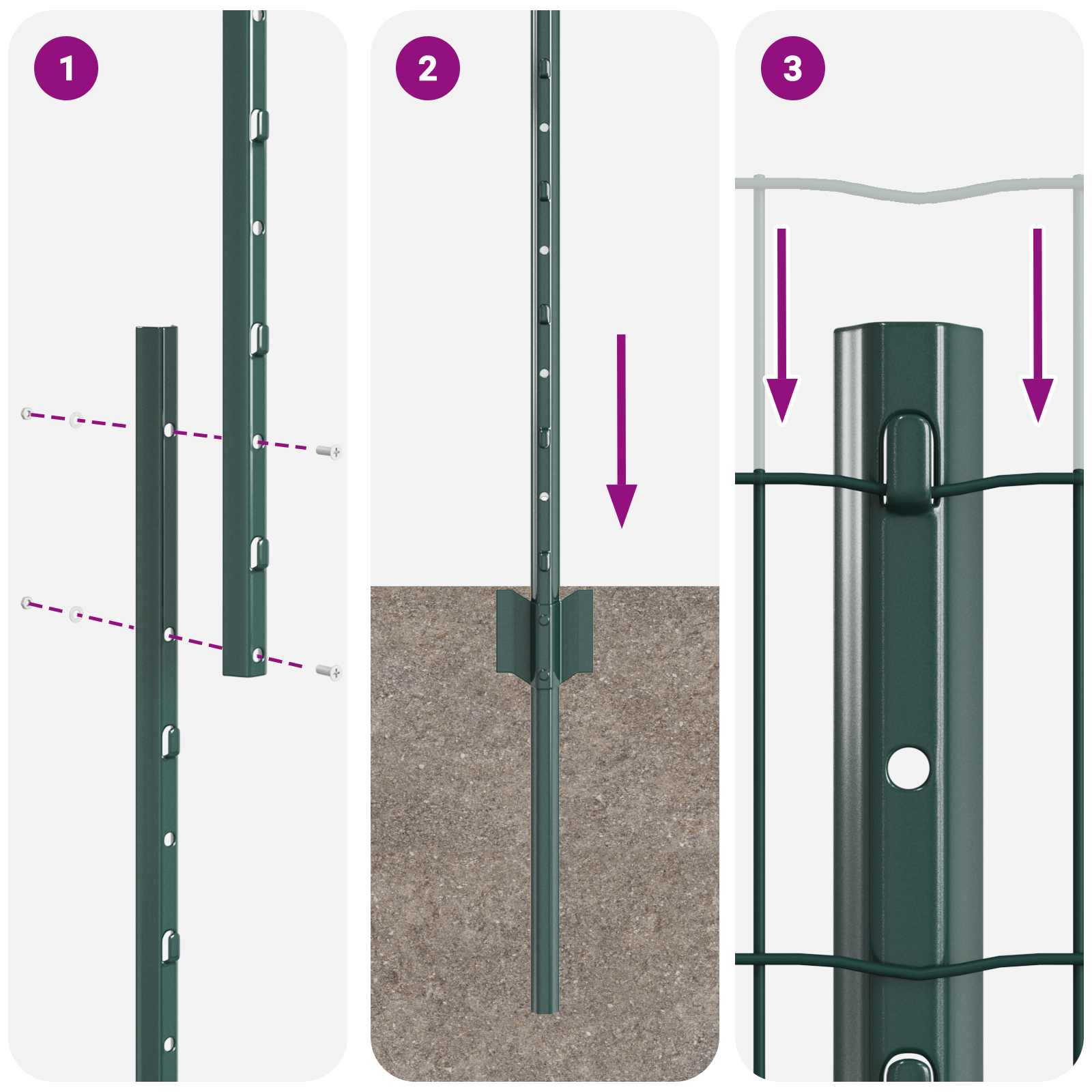 Gard Euro cu 5 posturi în U Verde 1.6x10 m Oțel GartenMobel Dekor