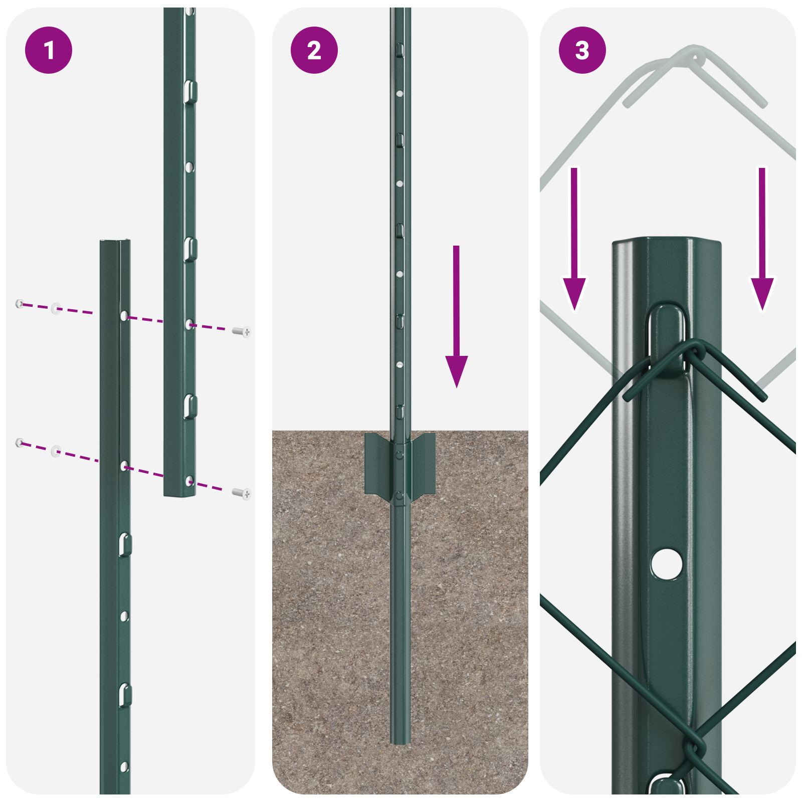 Gard cu Lant cu 10 U Posturi Verde 1.4x10 m Oțel GartenMobel Dekor