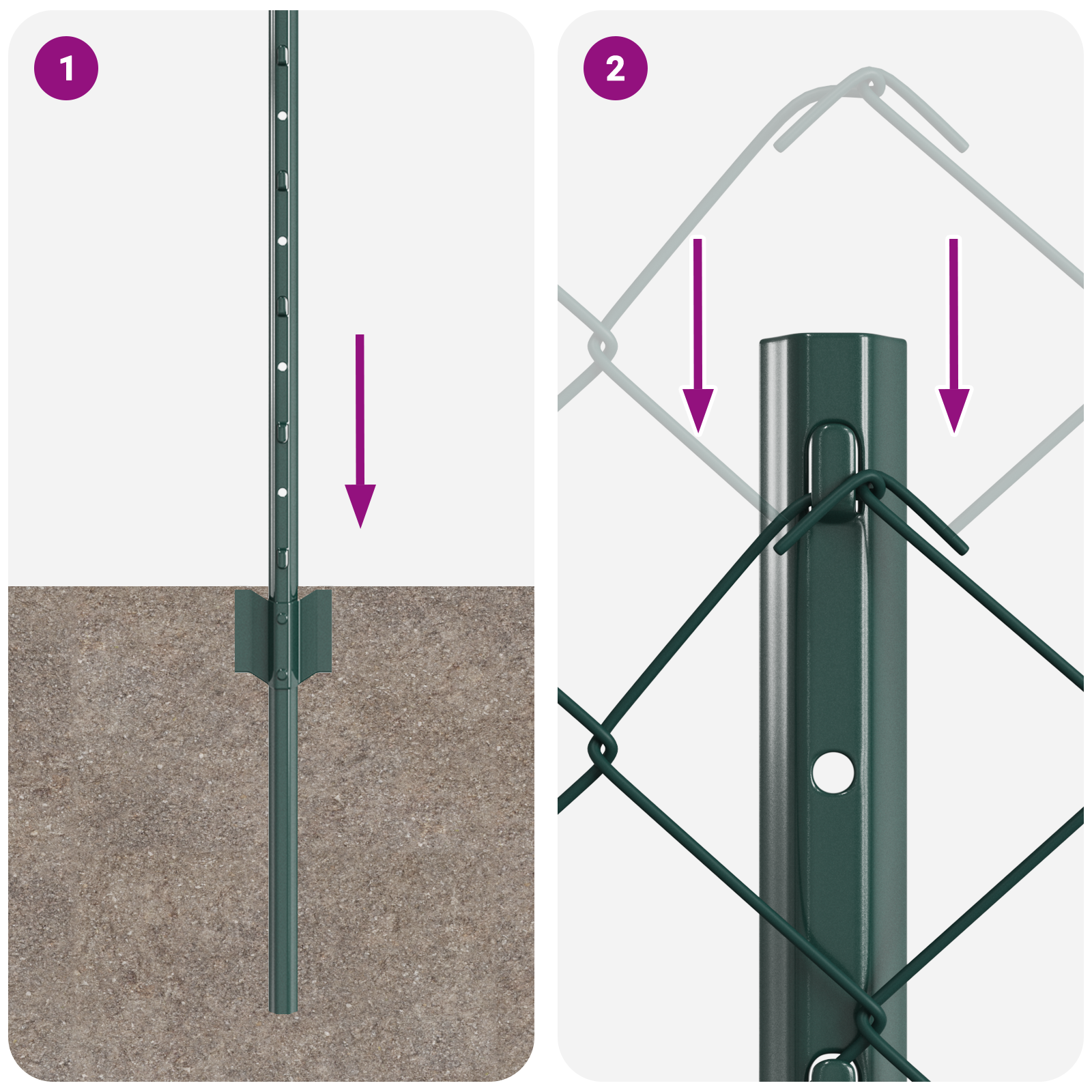 Împrejmuire cu lanț cu 10 U Posts Verde 0.4x10 m Oțel GartenMobel Dekor