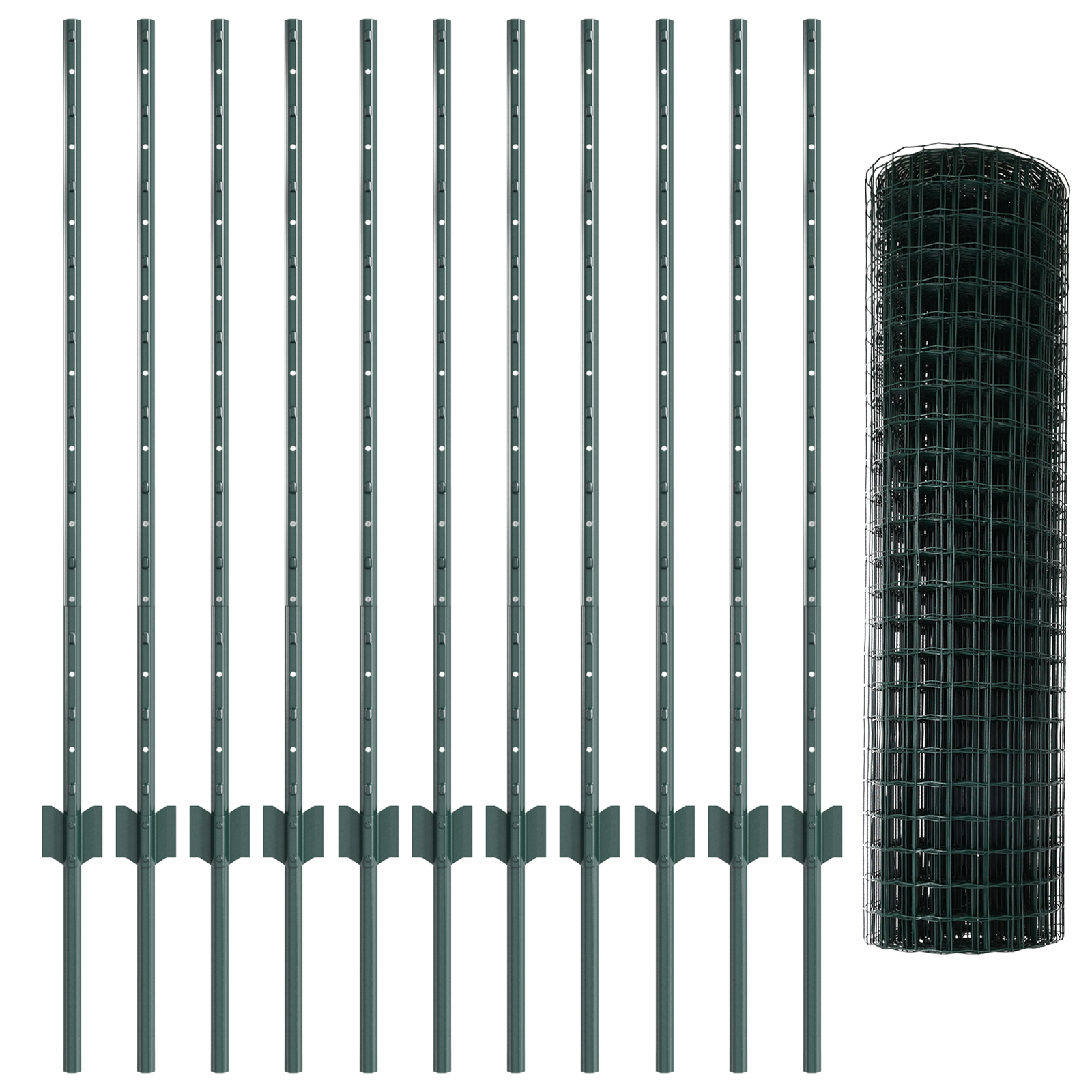 Set Gard Set de 2 Verde Oțel 25 x 1 m Durabil Gard de Grădină GartenMobel Dekor