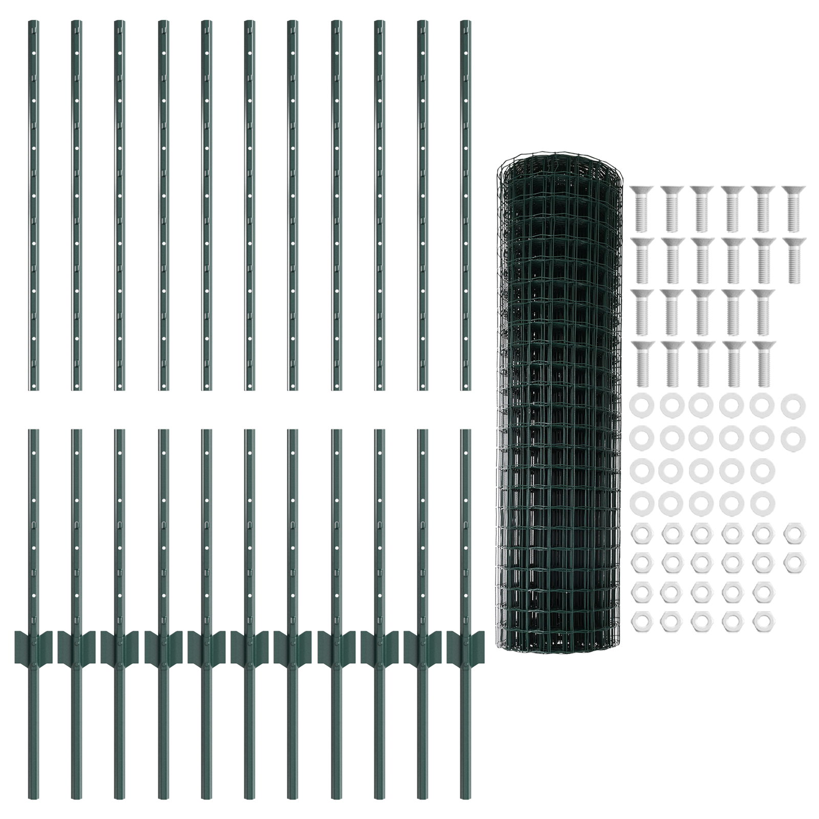 Set Gard Set de 2 Verde Oțel 25 x 1 m Durabil Gard de Grădină GartenMobel Dekor