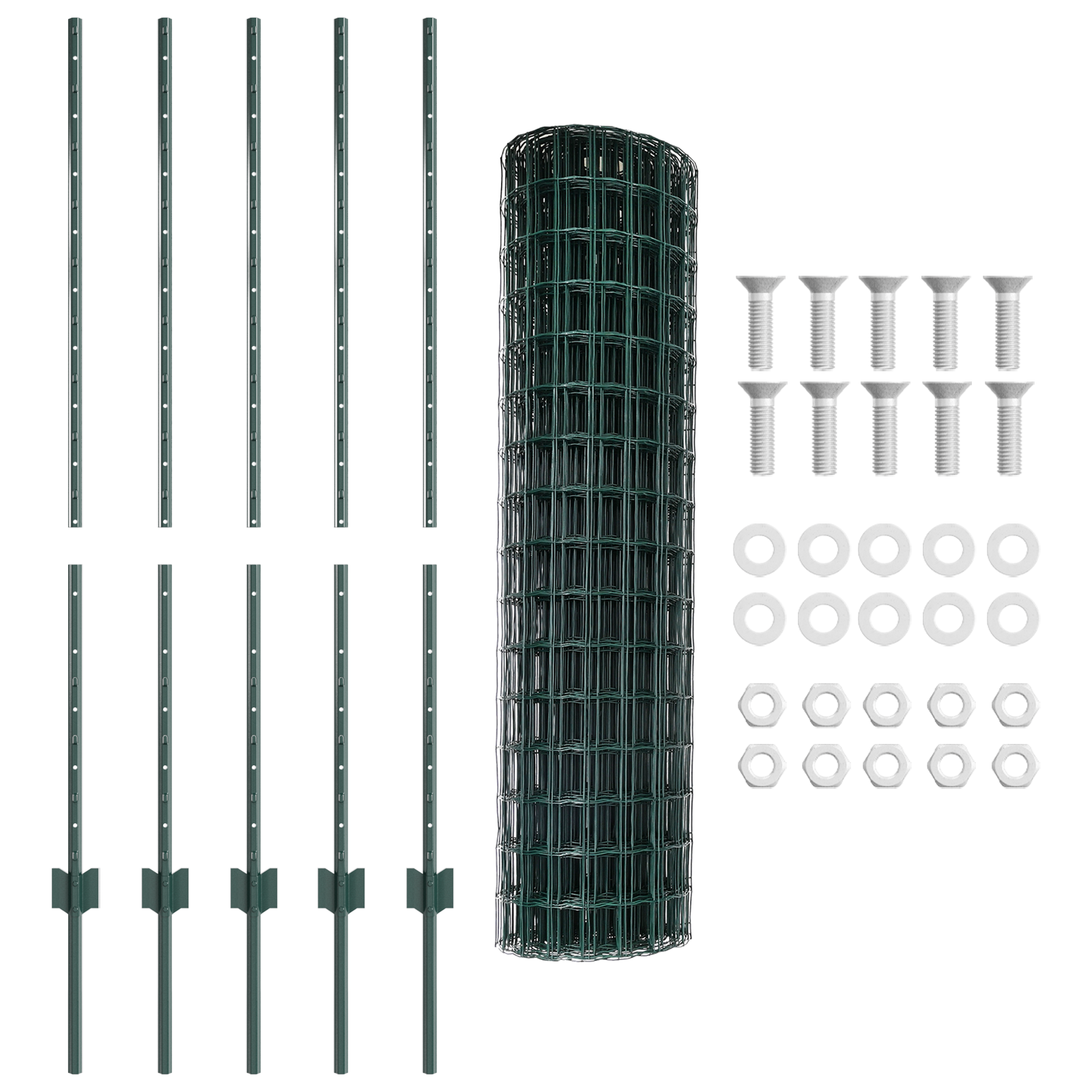Set Gard de Grădină Set de 2 Verde Metal 10 x 1.2 m Extensibil GartenMobel Dekor