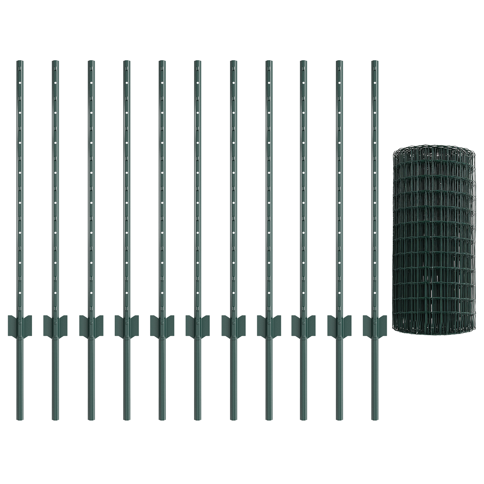 Set Împrejmuire Grădină Metalică Set de 2 Verde Metal 25 m GartenMobel Dekor