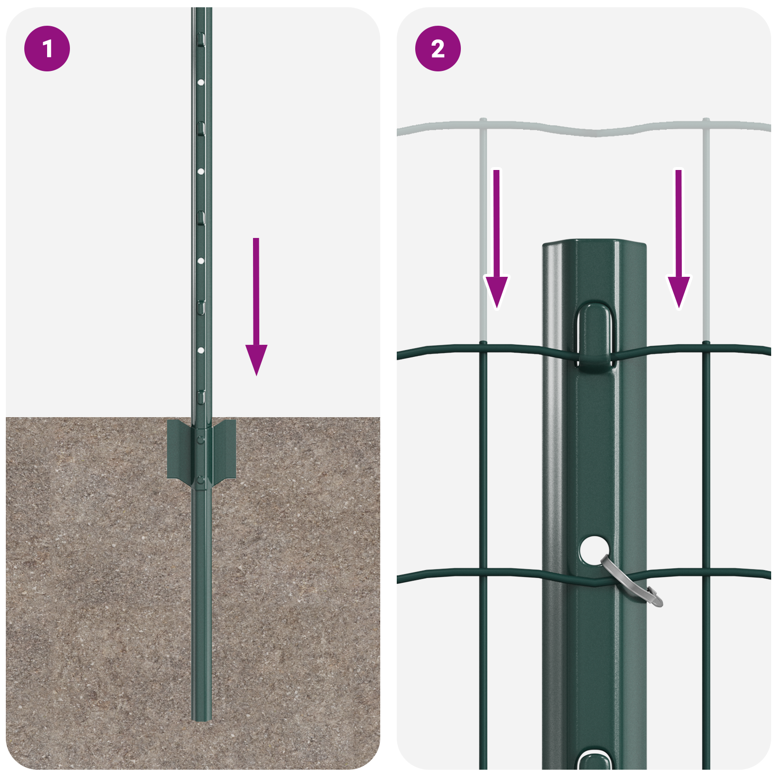 Set Împrejmuire Grădină Metalică Set de 2 Verde Metal 25 m GartenMobel Dekor