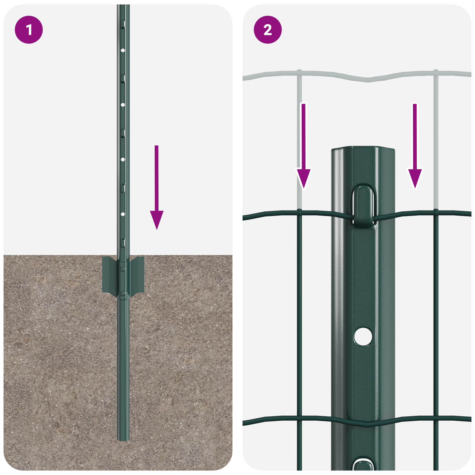 Set de gard Set de 2 Verde Oțel 25 x 0.8 m Durabil GartenMobel Dekor