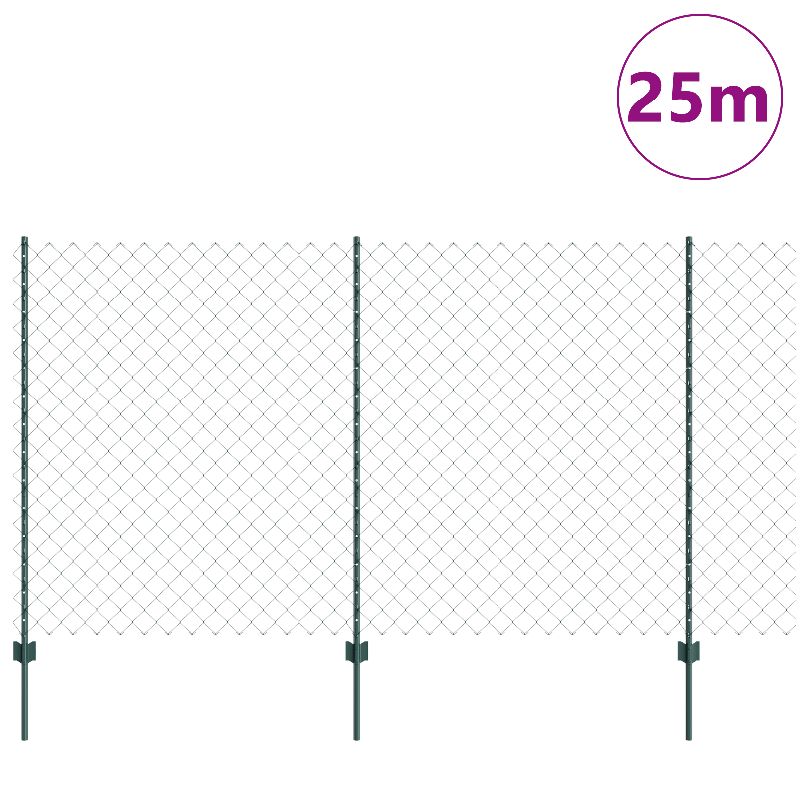 Gard de Lant cu 22 de Stâlpi U Verde 1,4x25 m Oțel GartenMobel Dekor