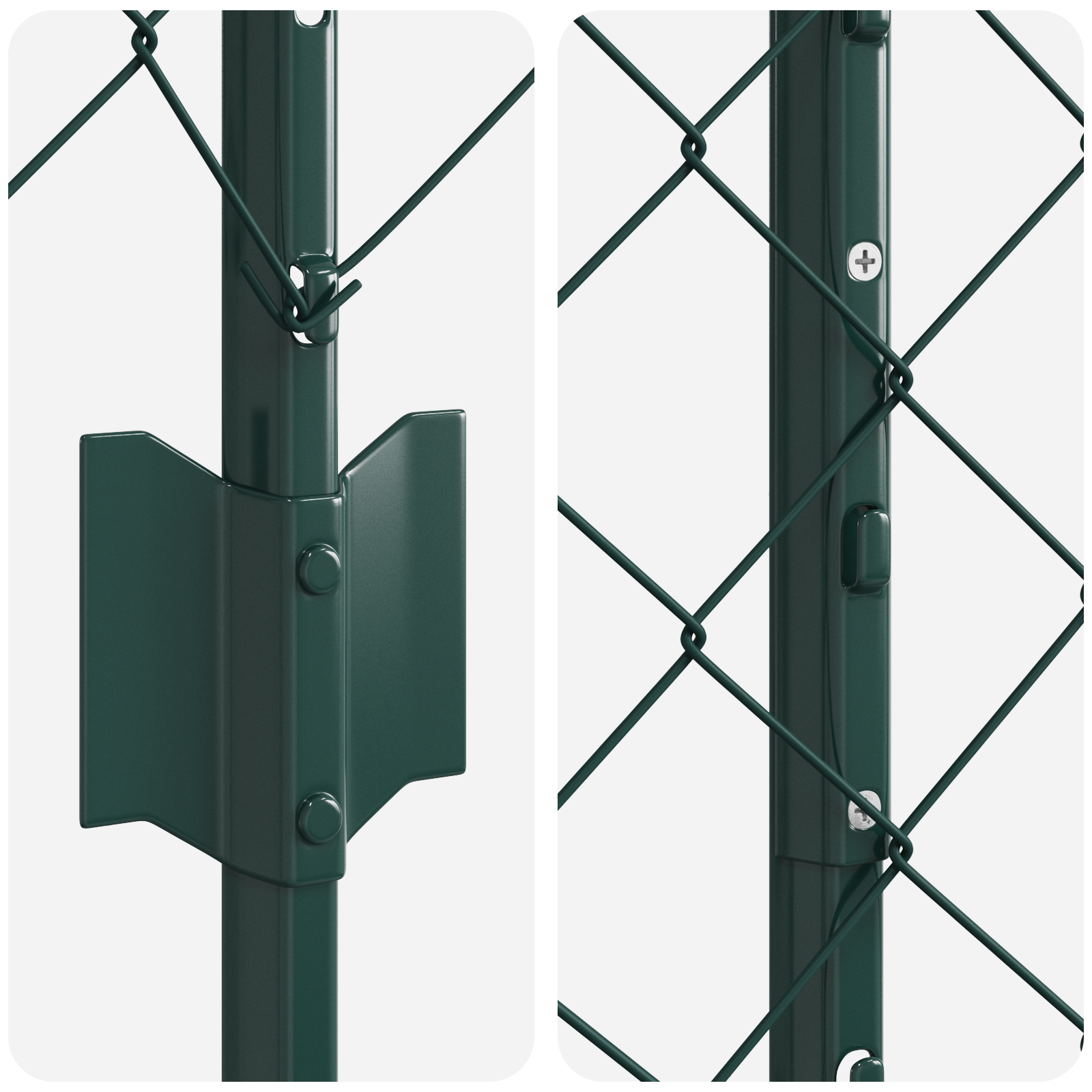 Gard de Lant cu 22 de Stâlpi U Verde 1,4x25 m Oțel GartenMobel Dekor