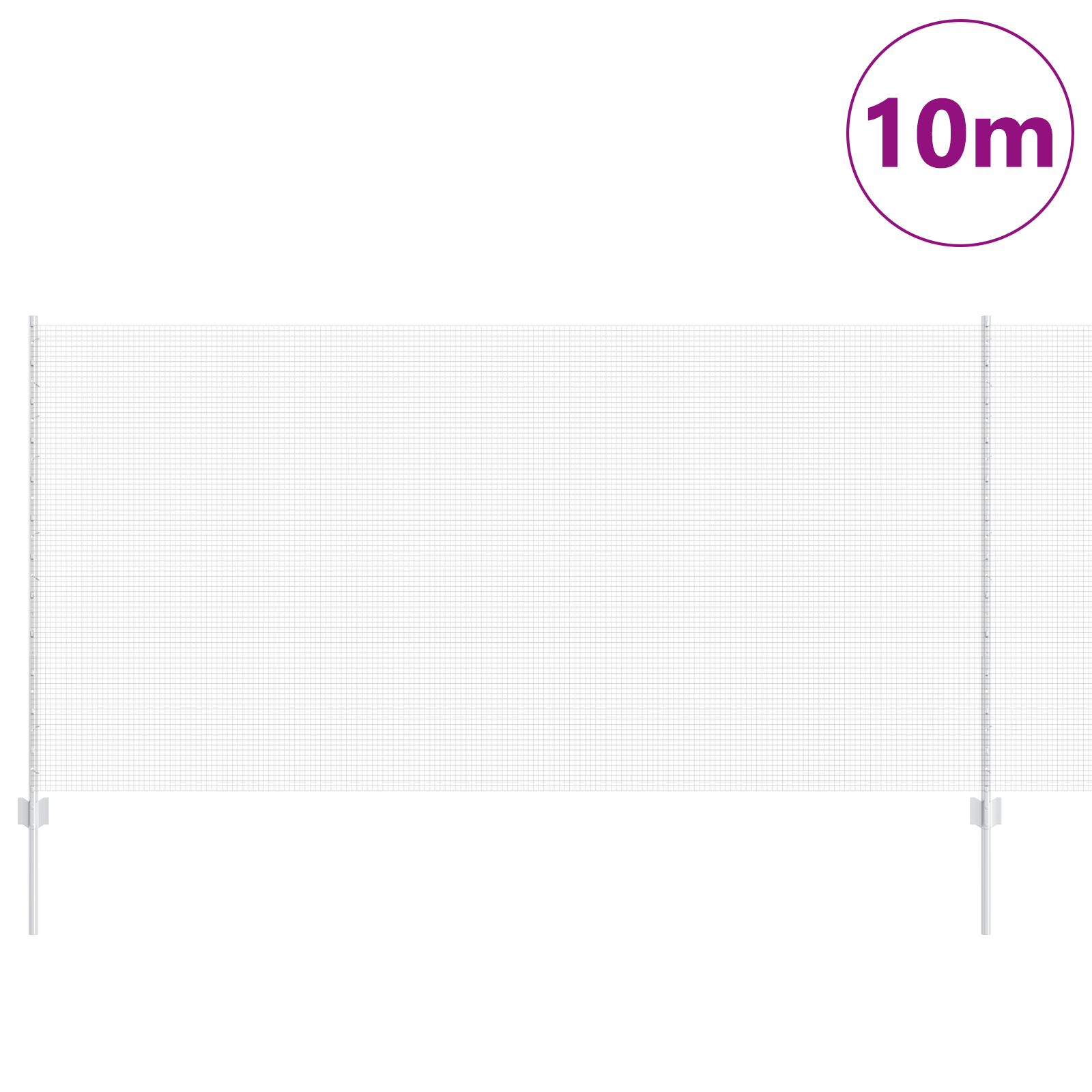 Gard de sârmă sudată cu 10 U Posts Argintiu 1.2x10 m Oțel GartenMobel Dekor