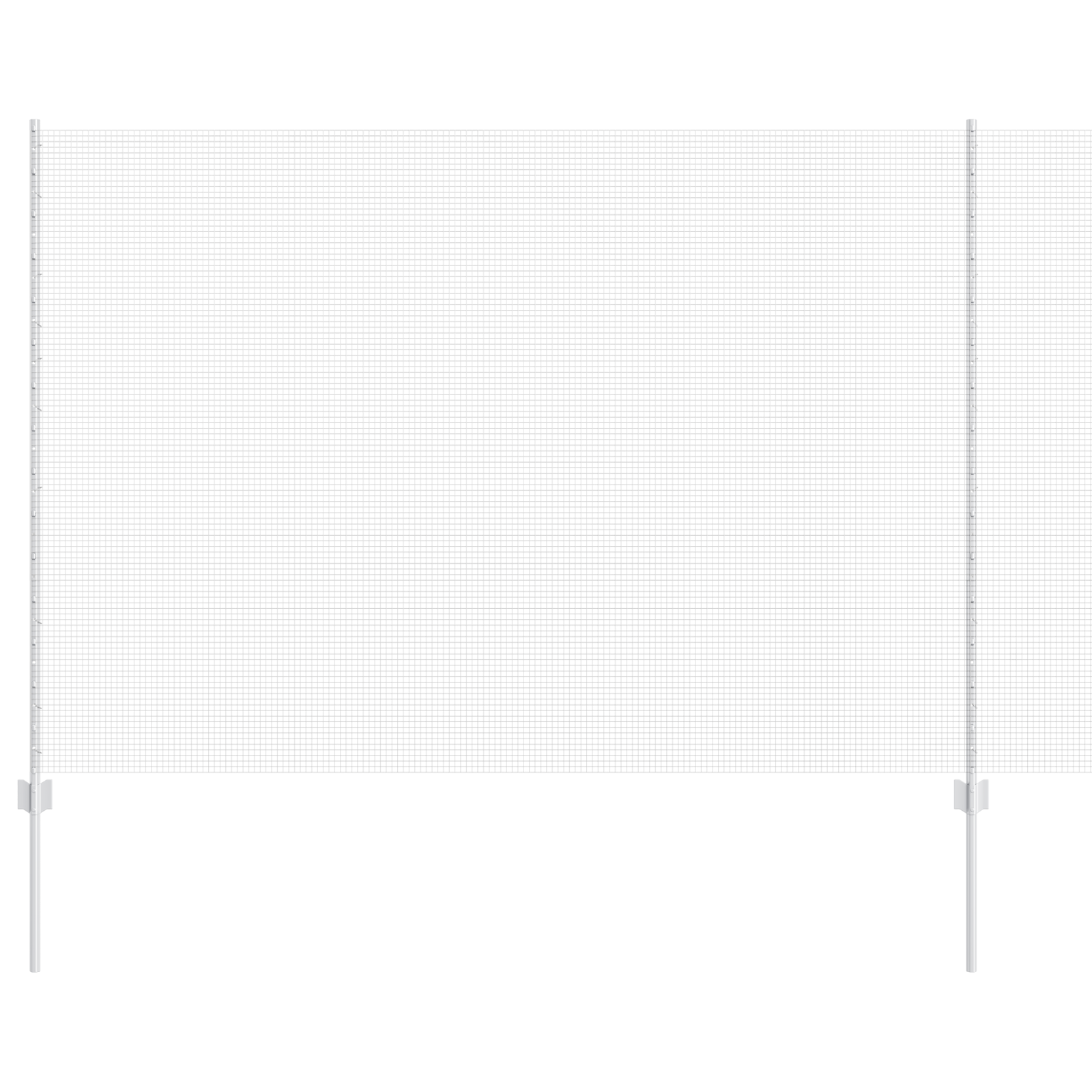 Gard din Sârmă Sudată cu 10 Stâlpi U Argintie 1.5x10 m Oțel GartenMobel Dekor