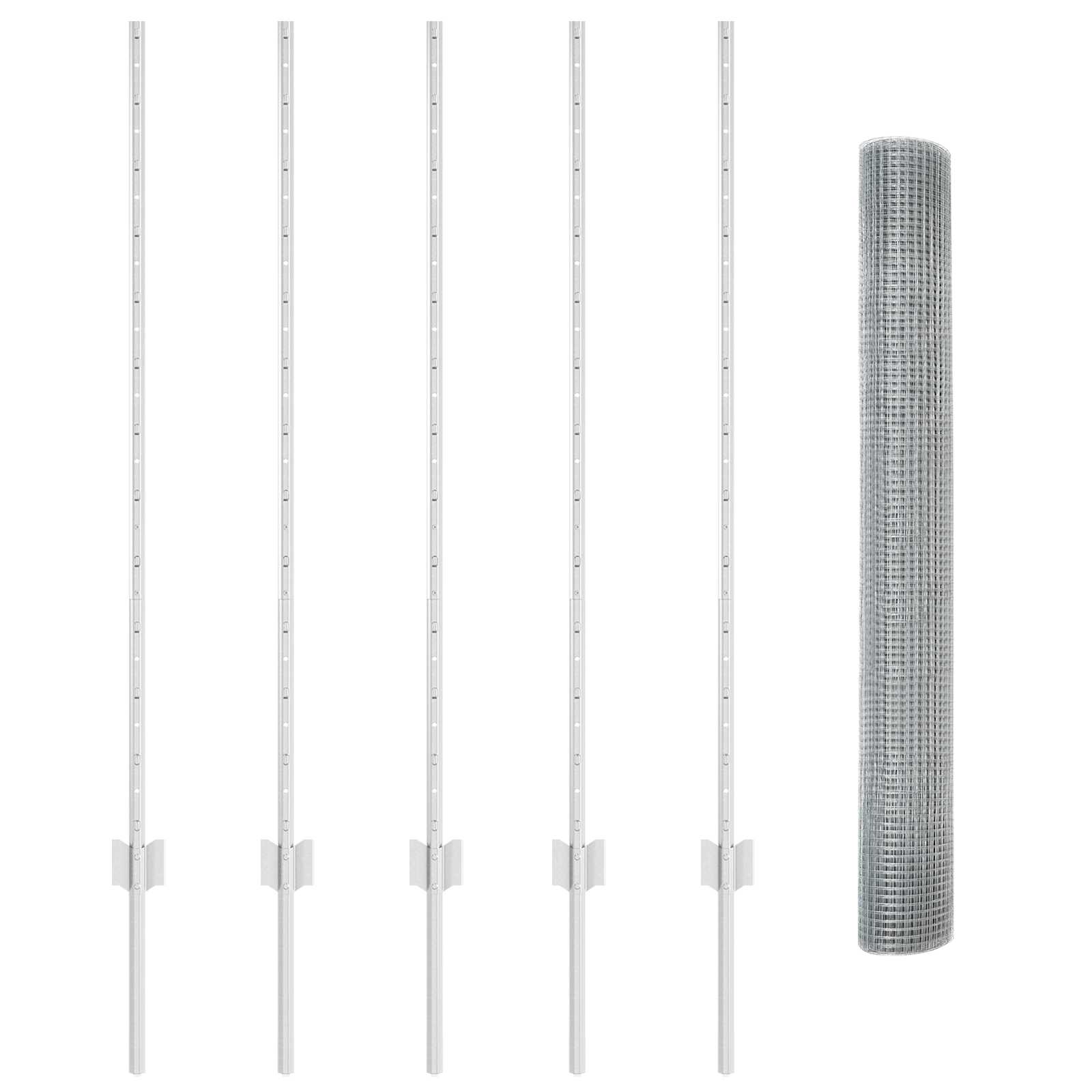 Gard din plasă sudată cu 10 U Stâlpi Argintii 1.2x10 m Oțel GartenMobel Dekor