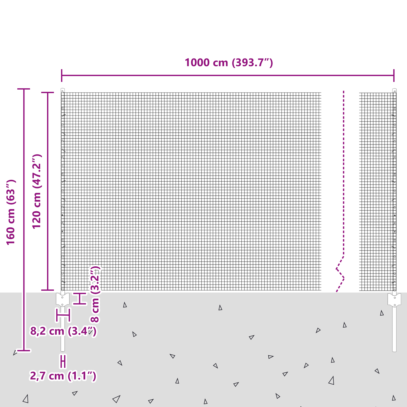 Gard din plasă sudată cu 10 U Stâlpi Argintii 1.2x10 m Oțel GartenMobel Dekor