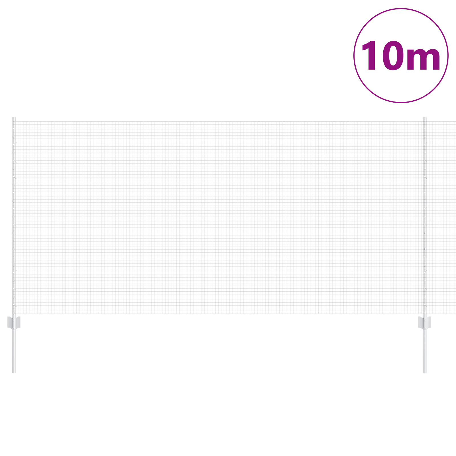 Gard din plasă sudată cu 10 U Stâlpi Argintii 1.2x10 m Oțel GartenMobel Dekor