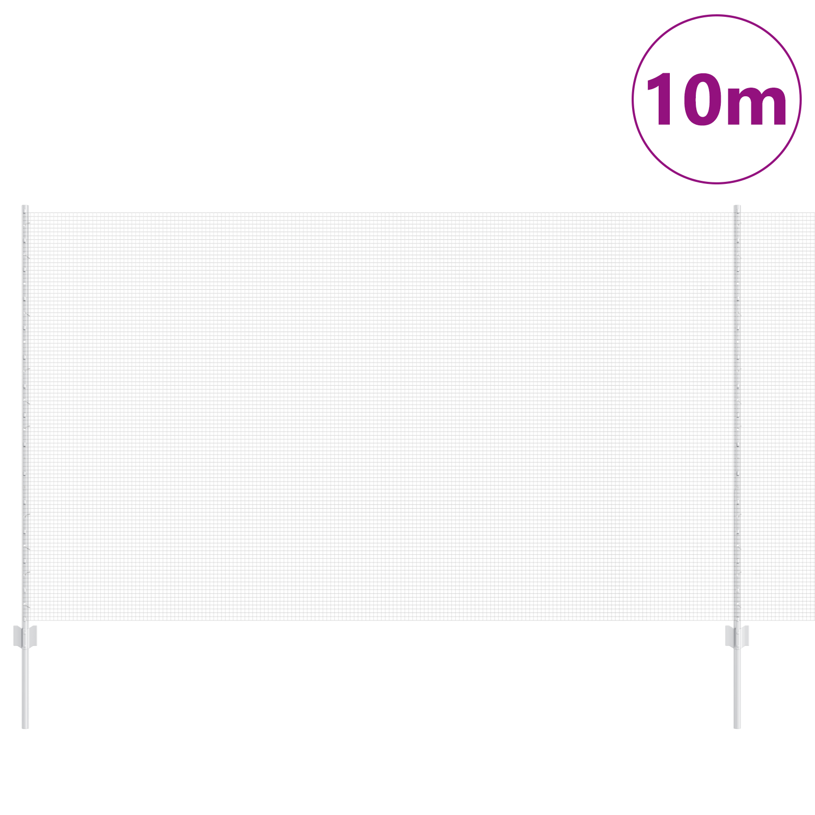 Gard din sârmă sudată cu 10 stâlpi Argintii 1.4x10 m Oțel GartenMobel Dekor