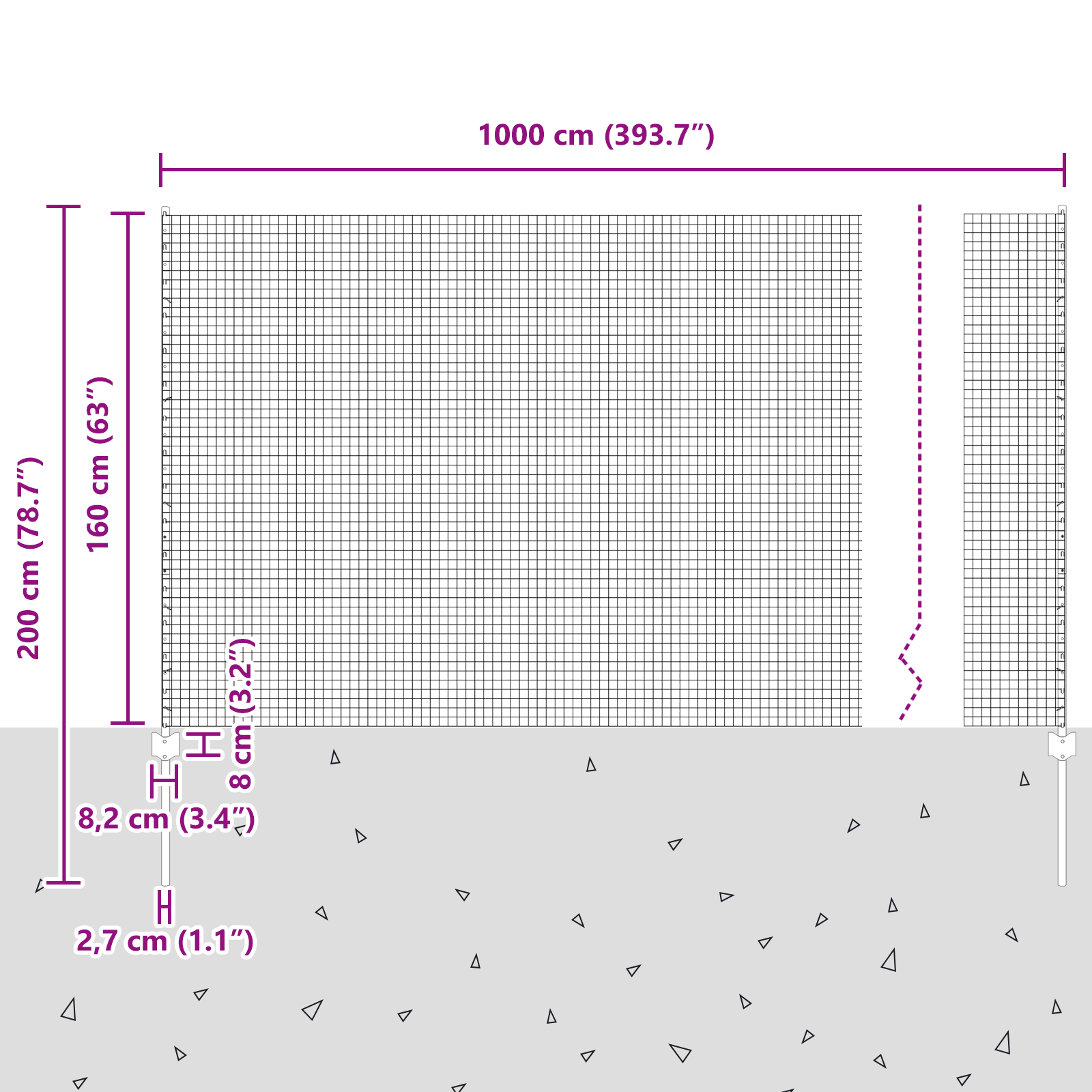 Împrejmuire din sârmă sudată cu 10 stâlpi U Argint 1.6x10 m Oțel GartenMobel Dekor