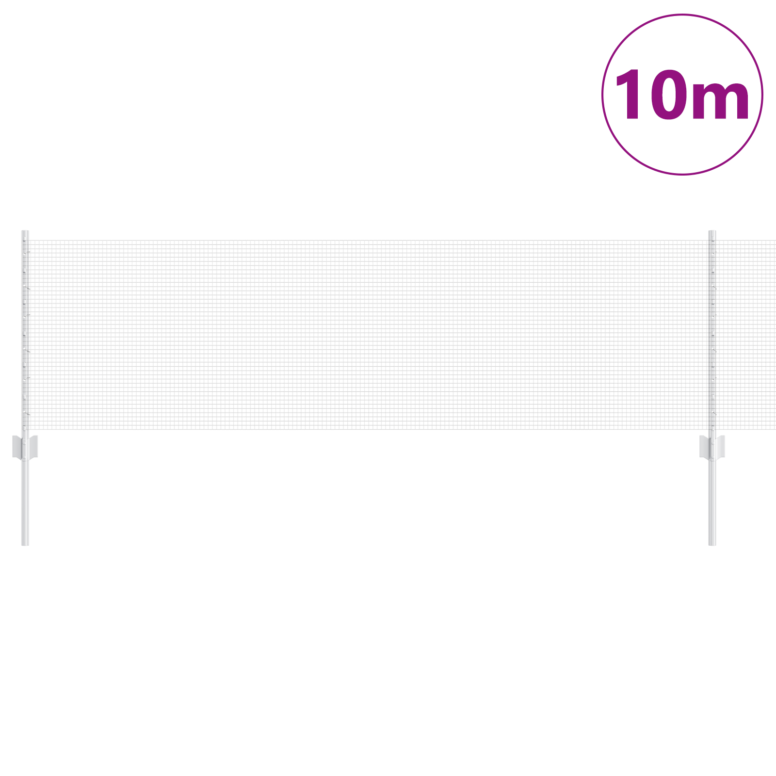 Îngrădire din Sârmă Sudată cu 5 Posturi U Argintiu 0.6x10 m Oțel GartenMobel Dekor