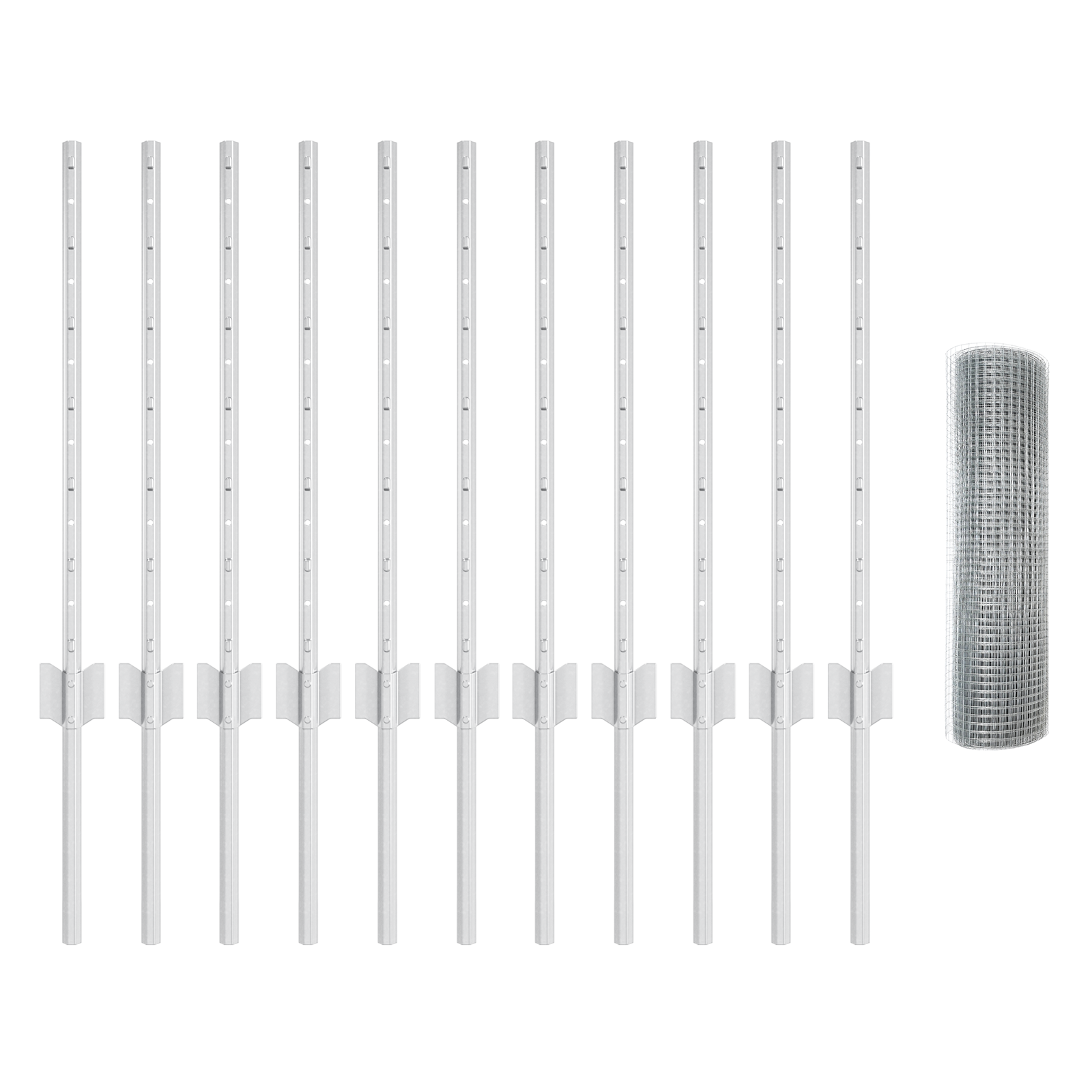 Set Gard cu Plasă pentru Pui Set de 2 Oțel galvanizat 25 x 0.5 m GartenMobel Dekor