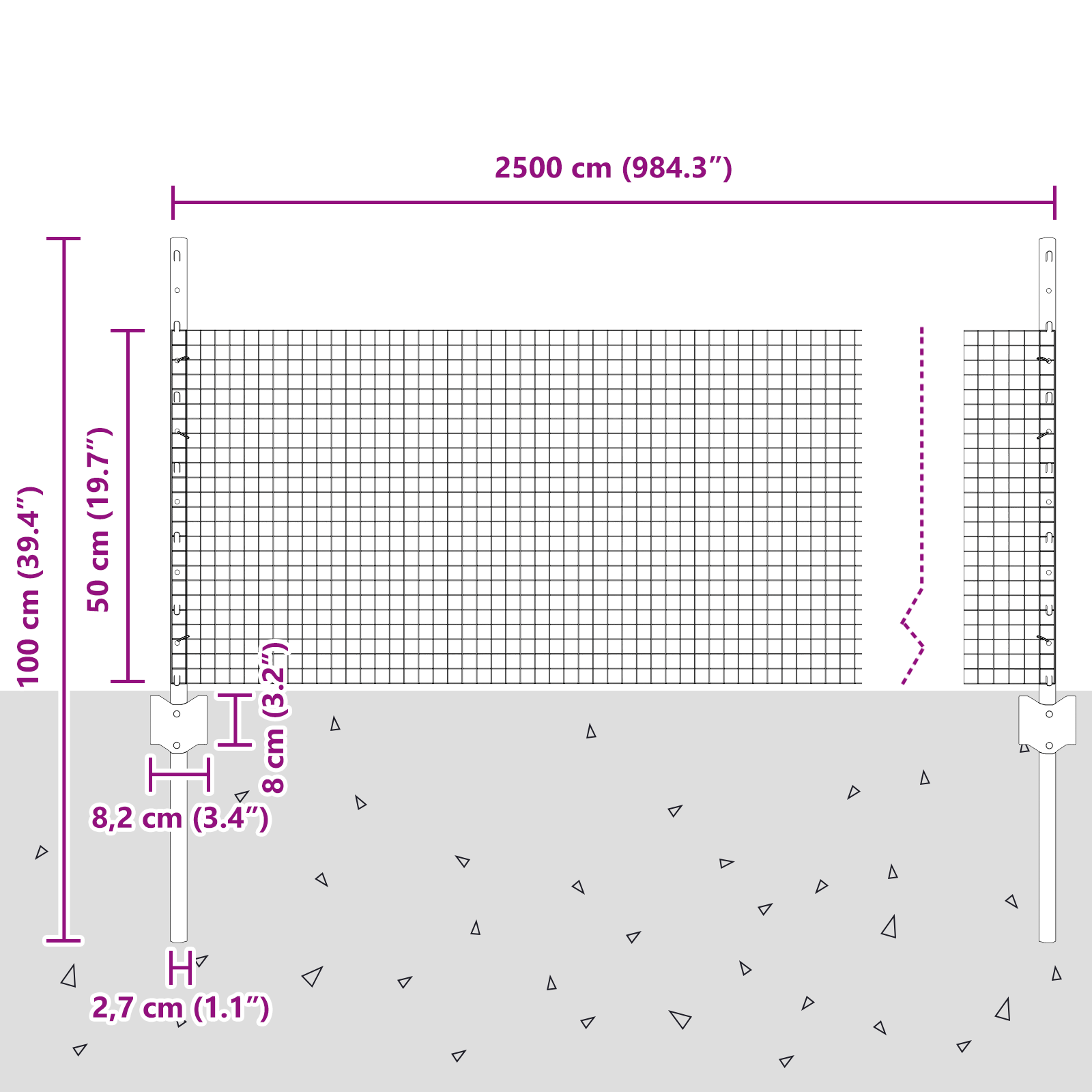Set Gard de Grădină Set de 2 Oțel galvanizat 25 x 0.5 metri GartenMobel Dekor