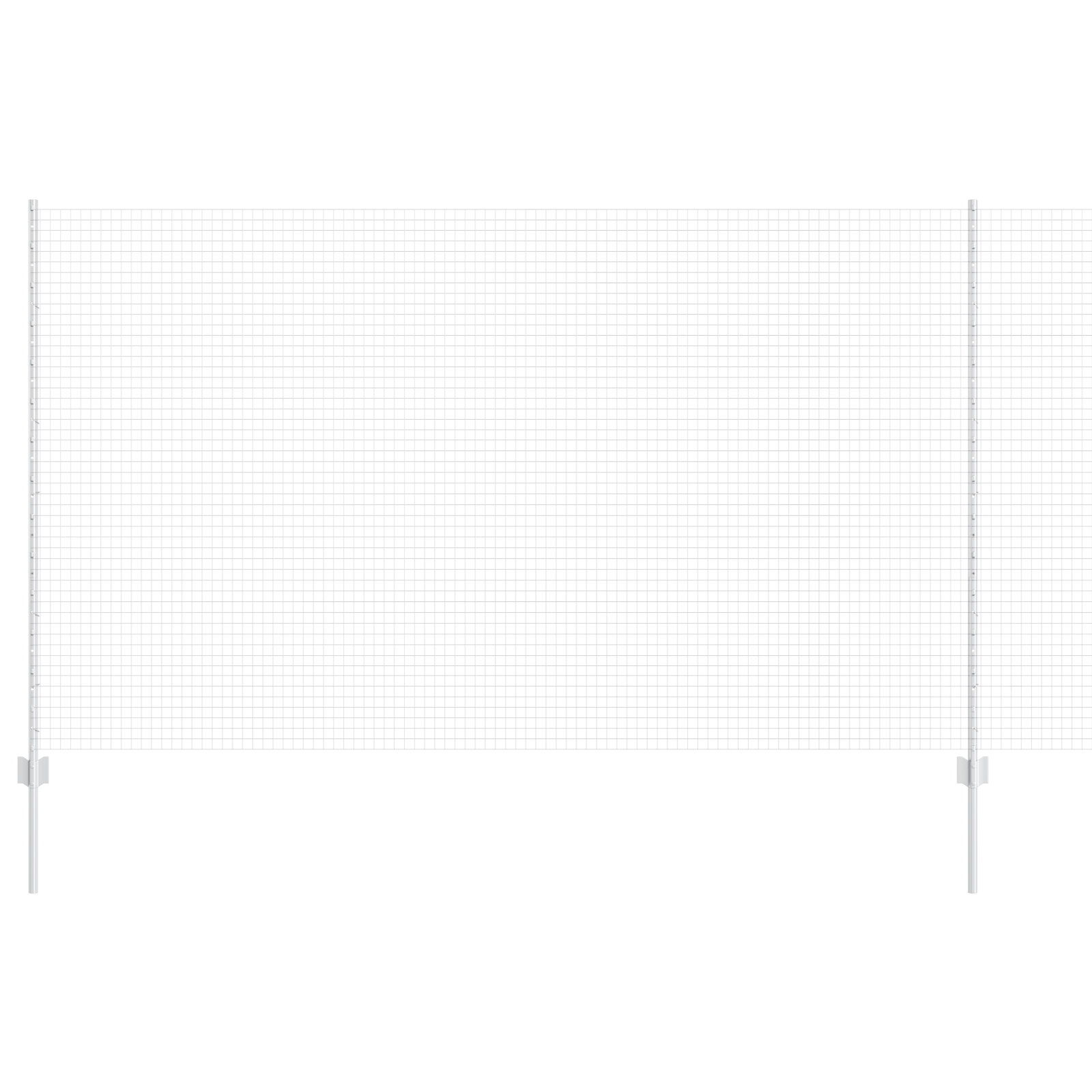 gard din sârmă sudată cu 10 posturi U argintiu 1.4x10 m oțel GartenMobel Dekor