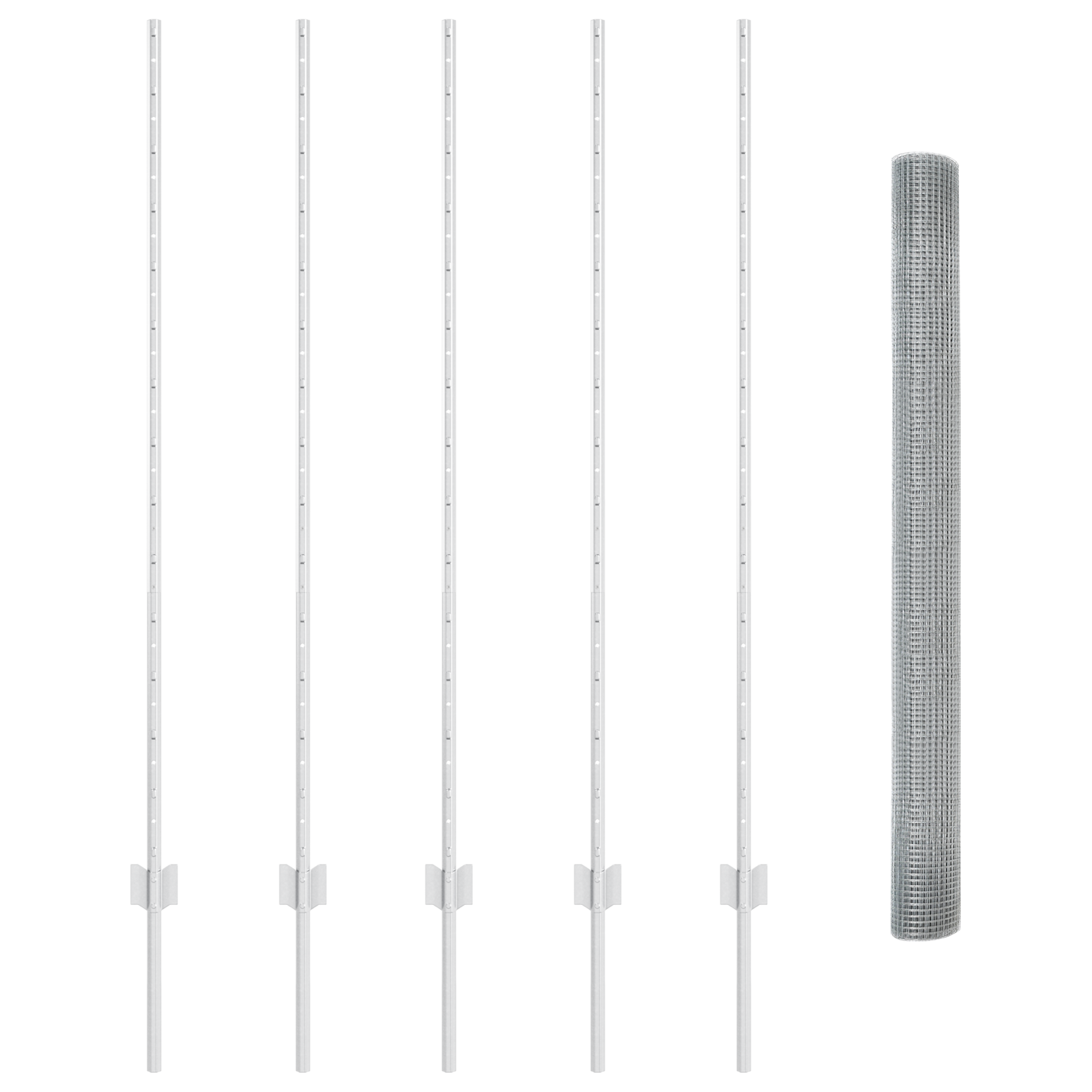 gard din sârmă sudată cu 10 posturi U argintiu 1.4x10 m oțel GartenMobel Dekor